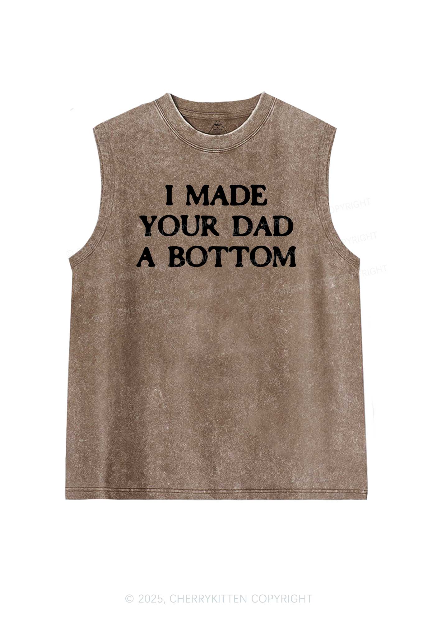Made Your Dad Bottom Pride Y2K Washed Muscle Tank Cherrykitten