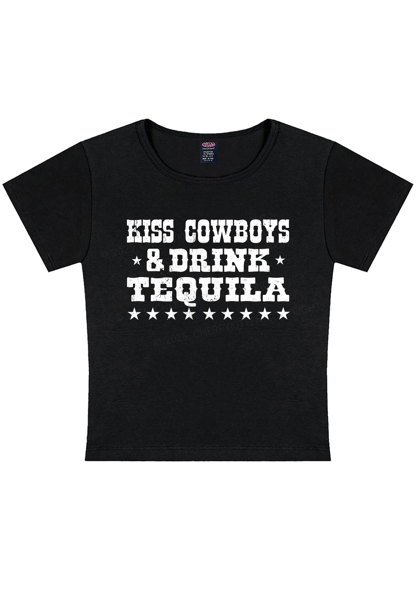 Kiss Cowboys Y2K Baby Tee Cherrykitten