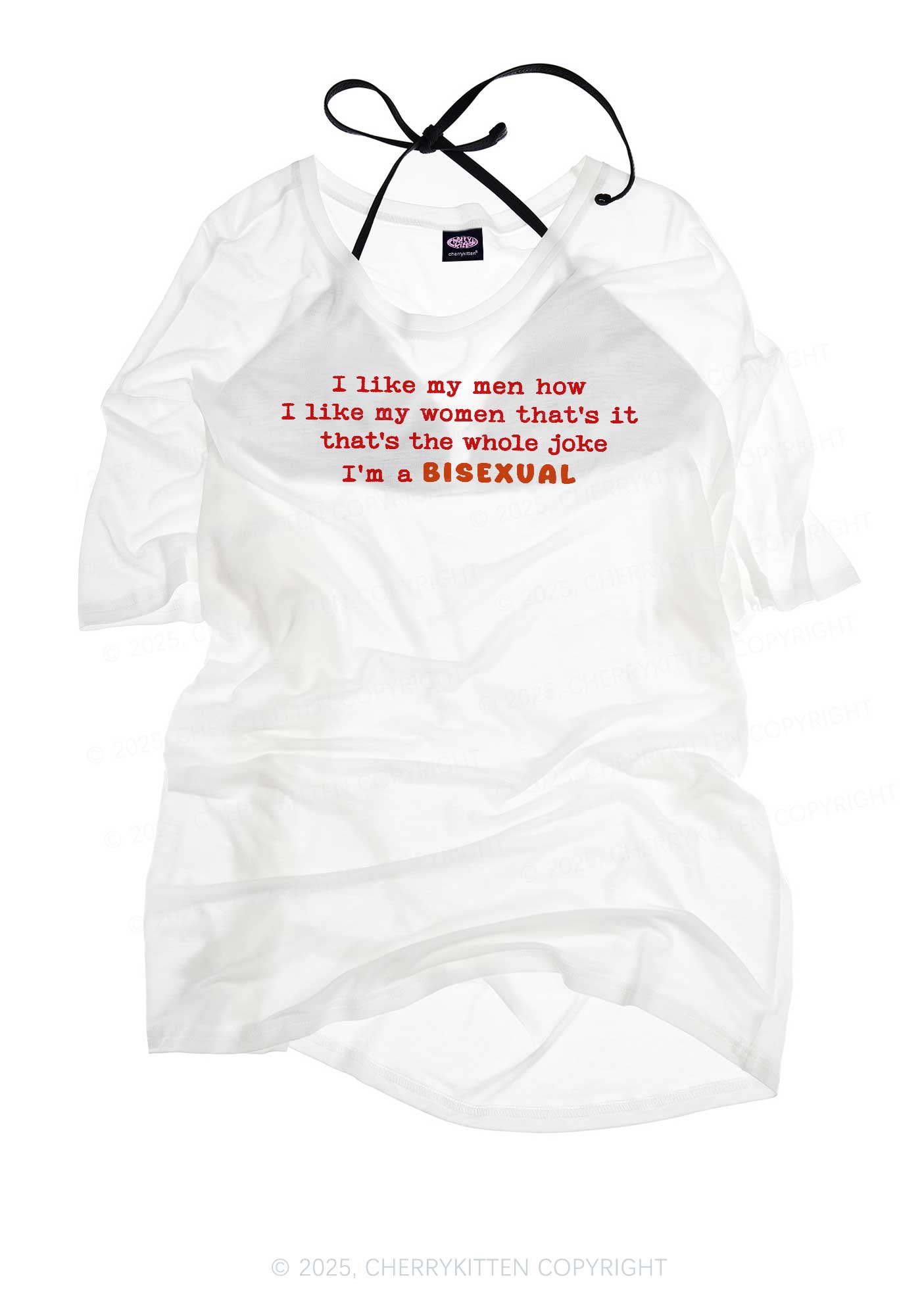 Im A Bisexual Pride Y2K Sheer Boyfriend Tee Cherrykitten