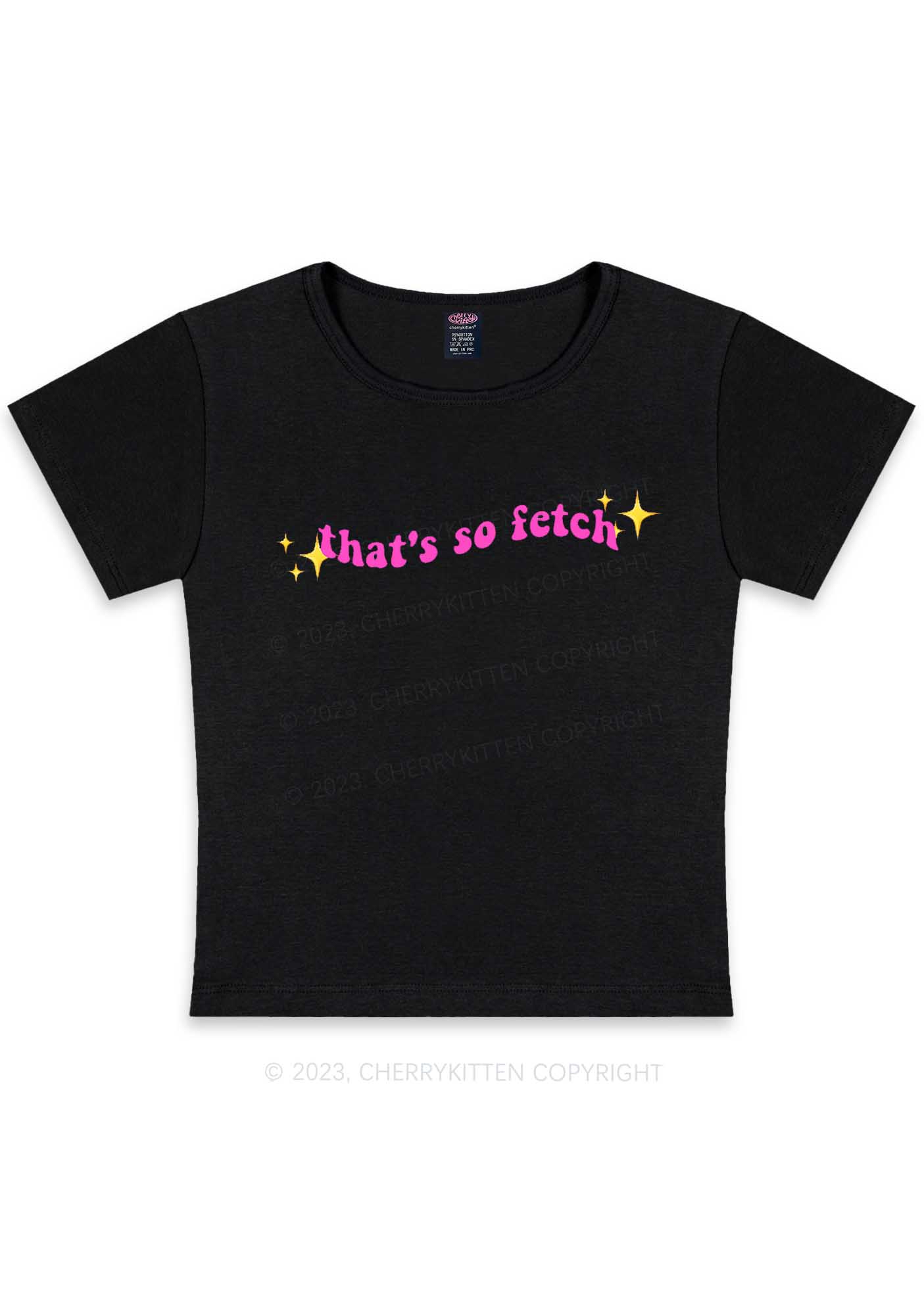 Curvy That's So Fetch Y2K Baby Tee Cherrykitten