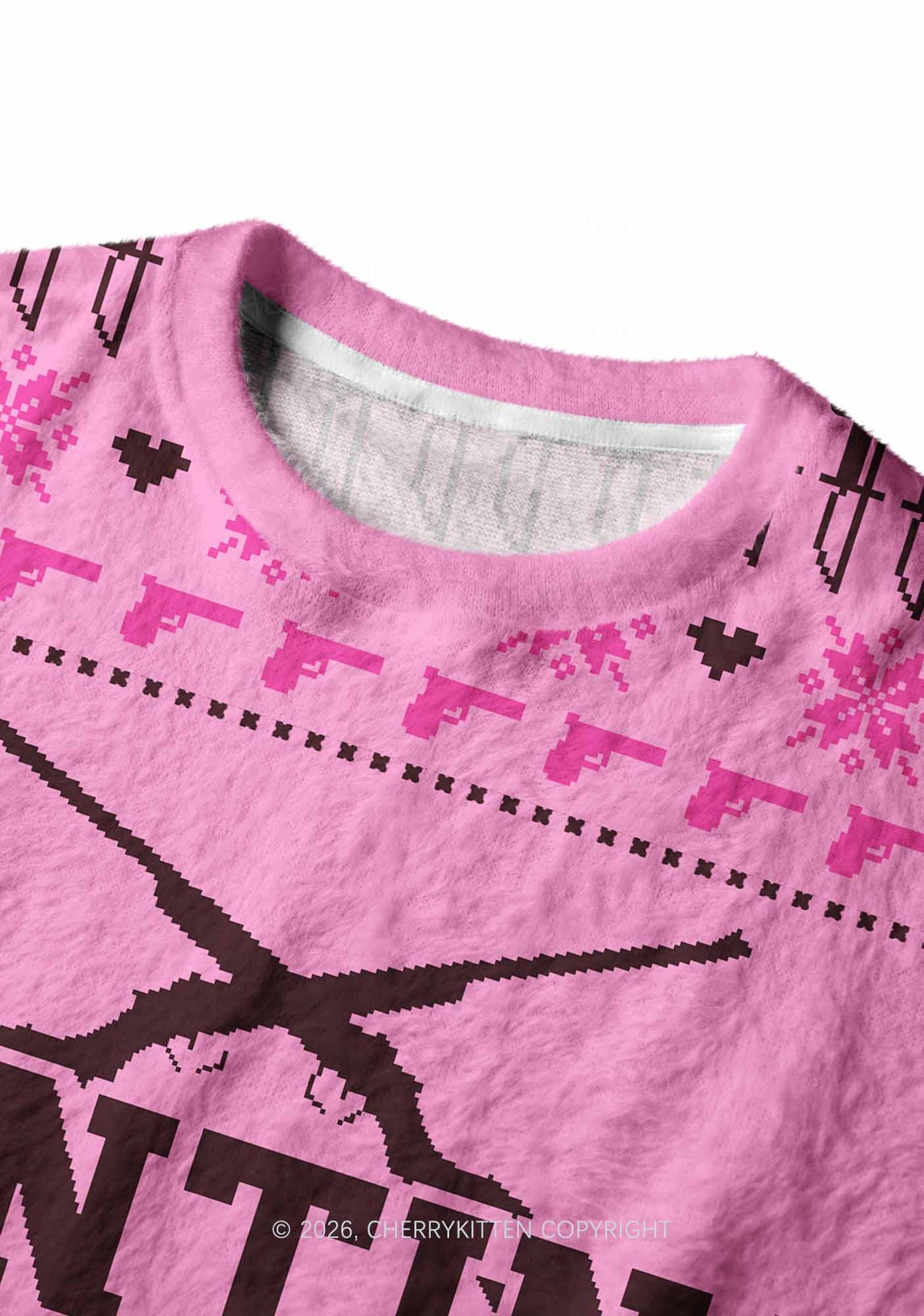 Cunting Season Y2K Christmas Knit Sweatshirt Cherrykitten