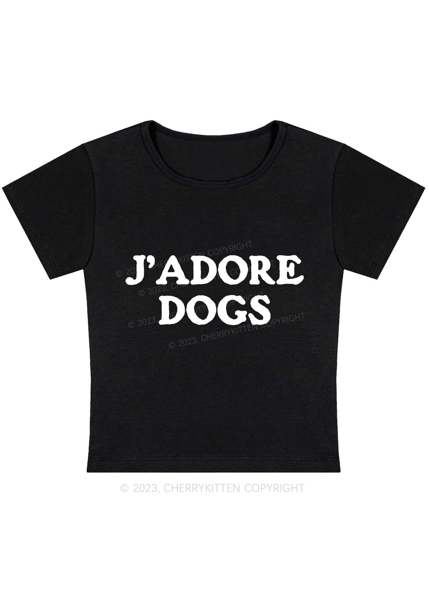 Curvy J'adore Dogs Baby Tee Cherrykitten