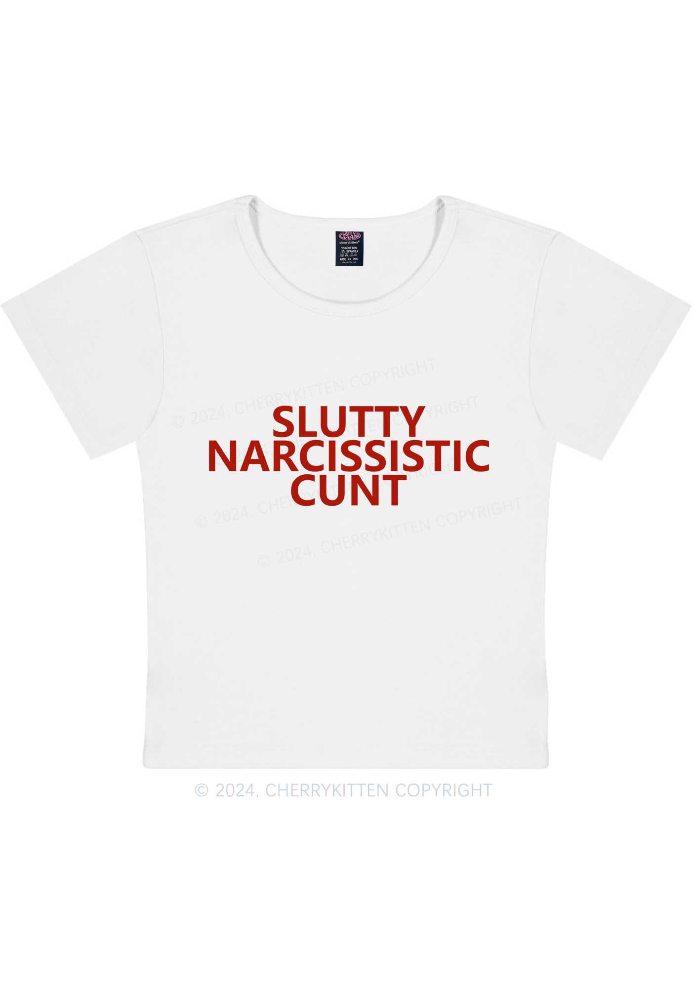 Curvy Narcissistic Cxnt Y2K Baby Tee Cherrykitten