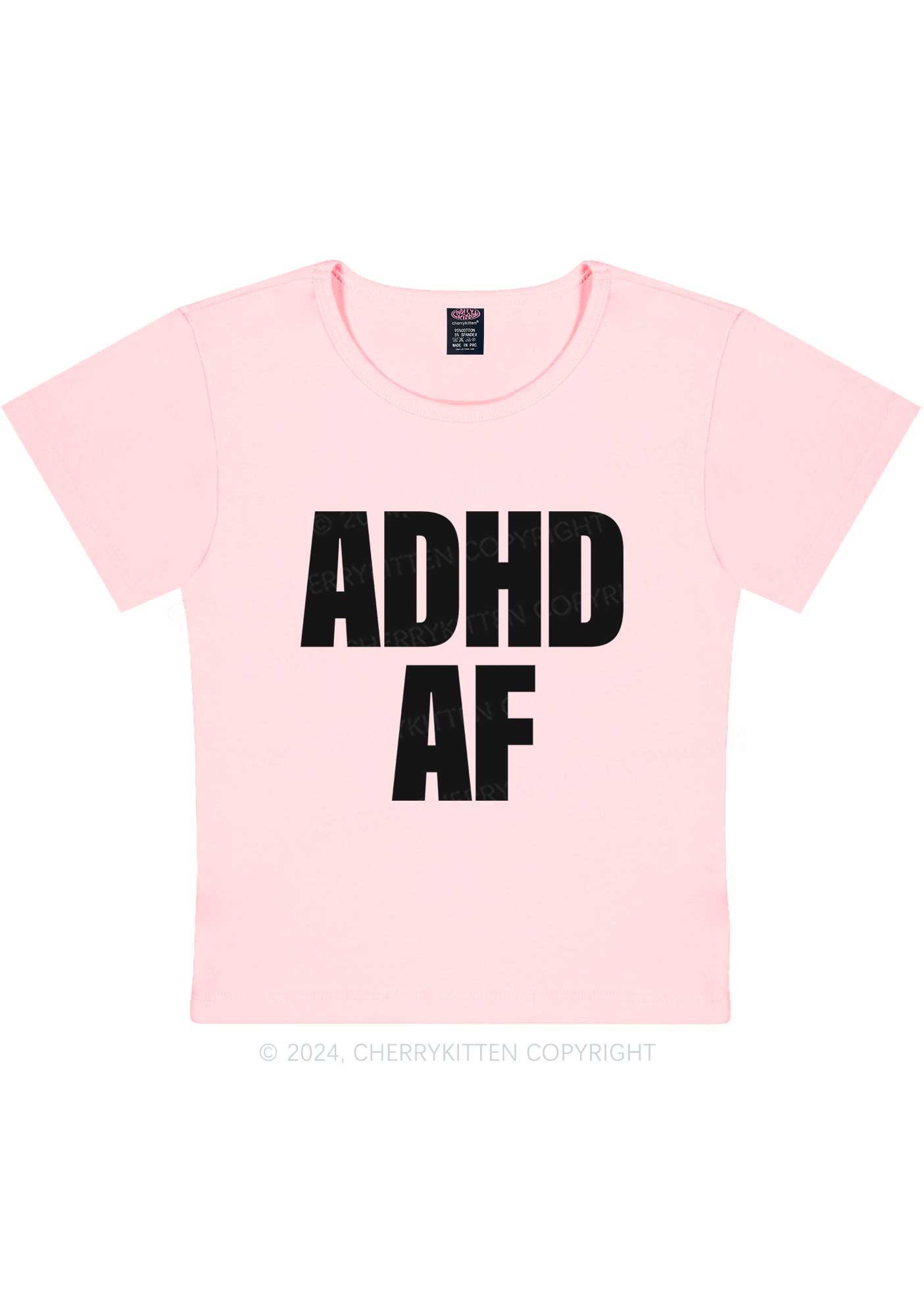ADHD AF Y2K Baby Tee Cherrykitten