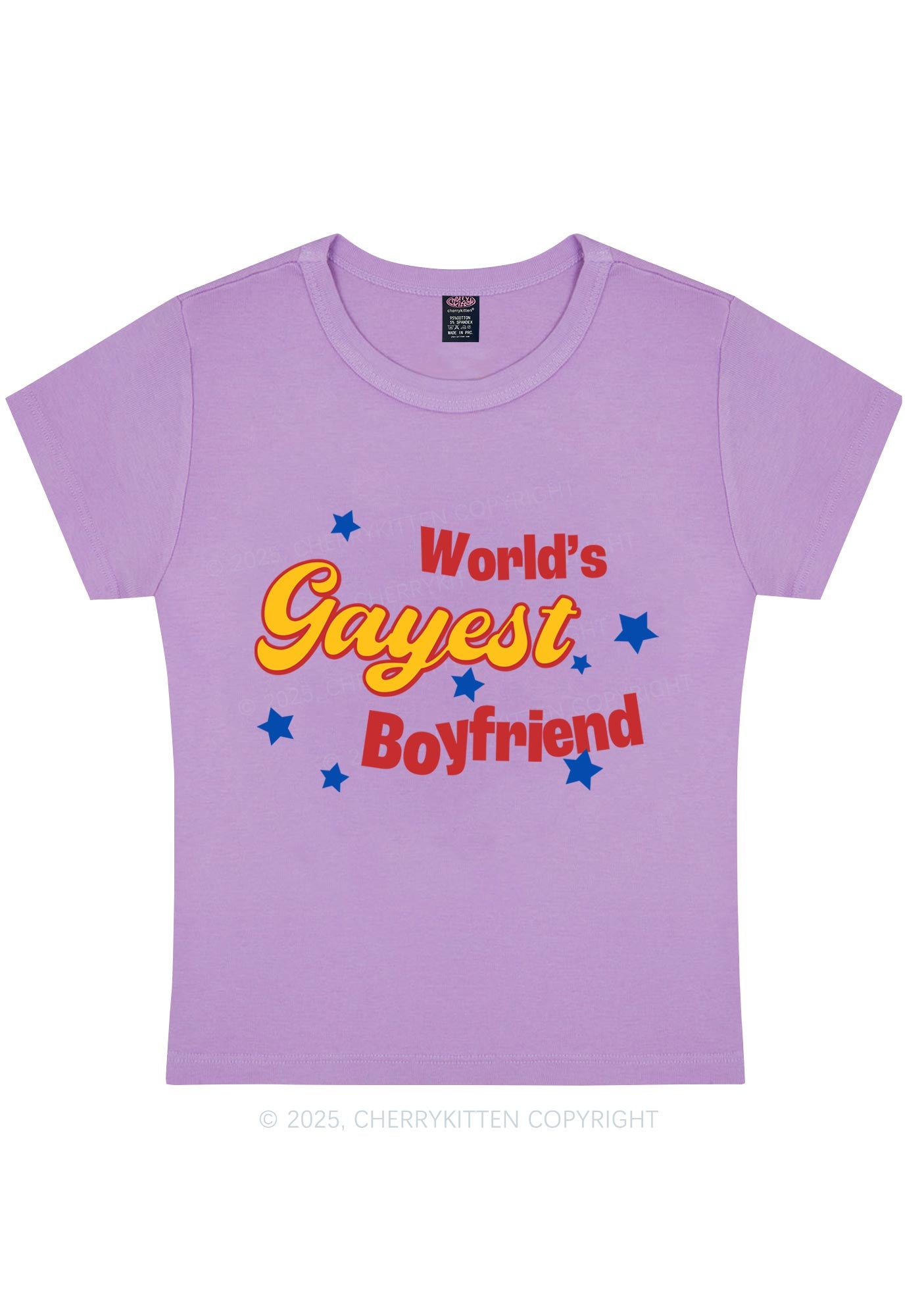 Worlds Gayest Boyfriend Pride Y2K Baby Tee Cherrykitten
