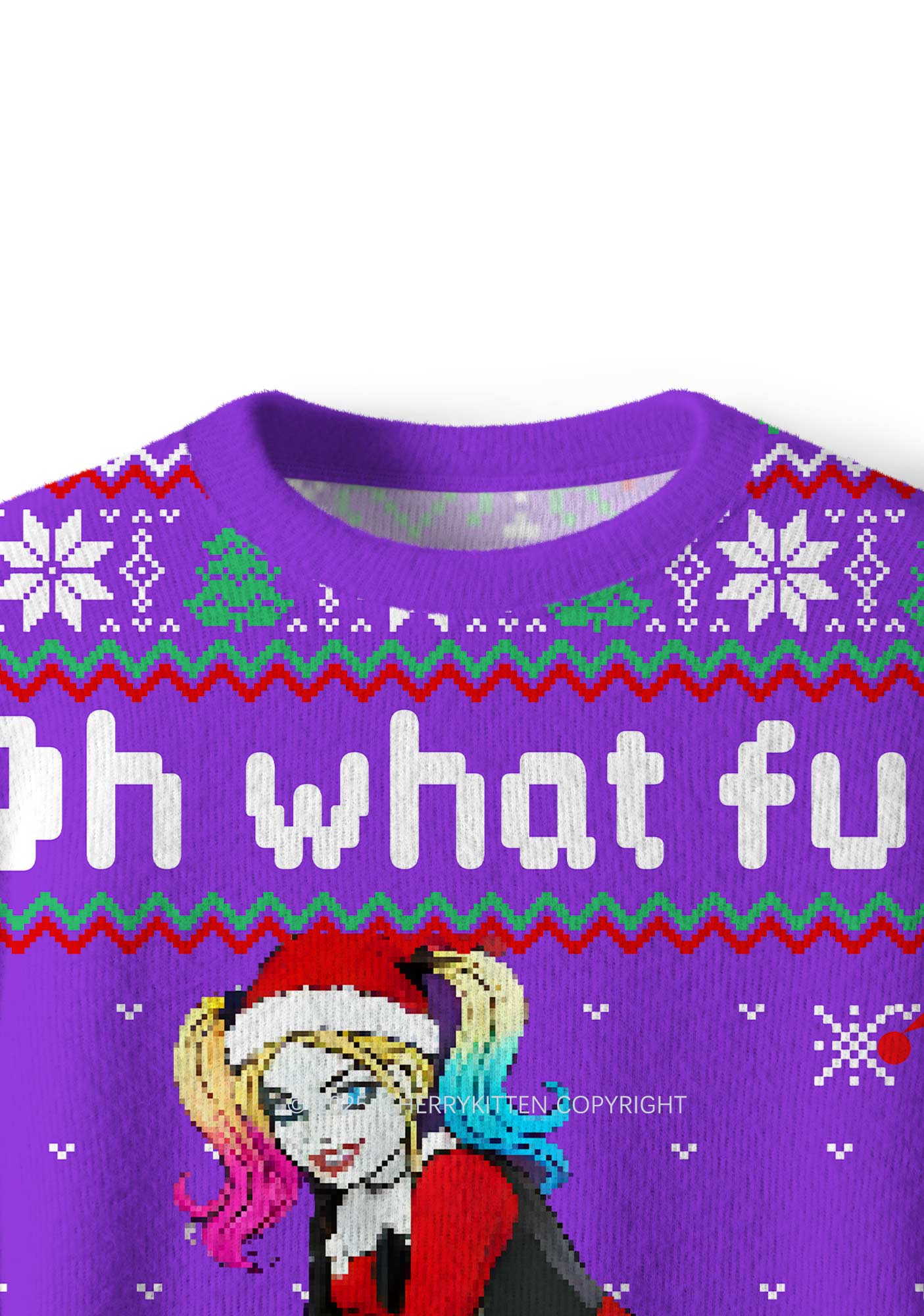 Custom Couple Name Y2K Christmas Knit Sweatshirt Cherrykitten