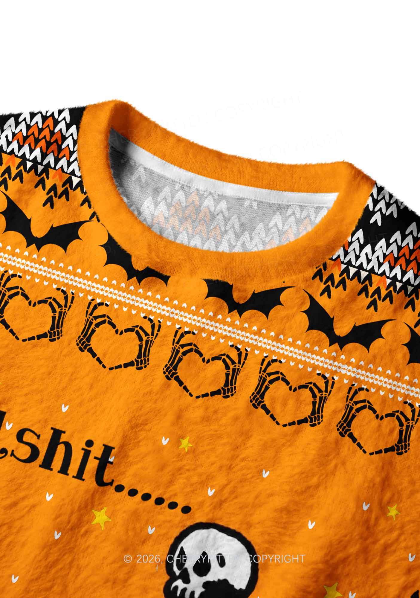Halloween Skeleton Dog Well Shxt Y2K Christmas Knit Sweatshirt Cherrykitten