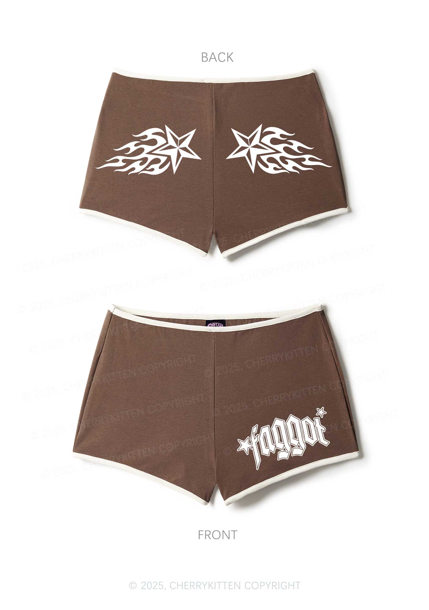 Faggot Star Pride Y2K Booty Shorts Cherrykitten