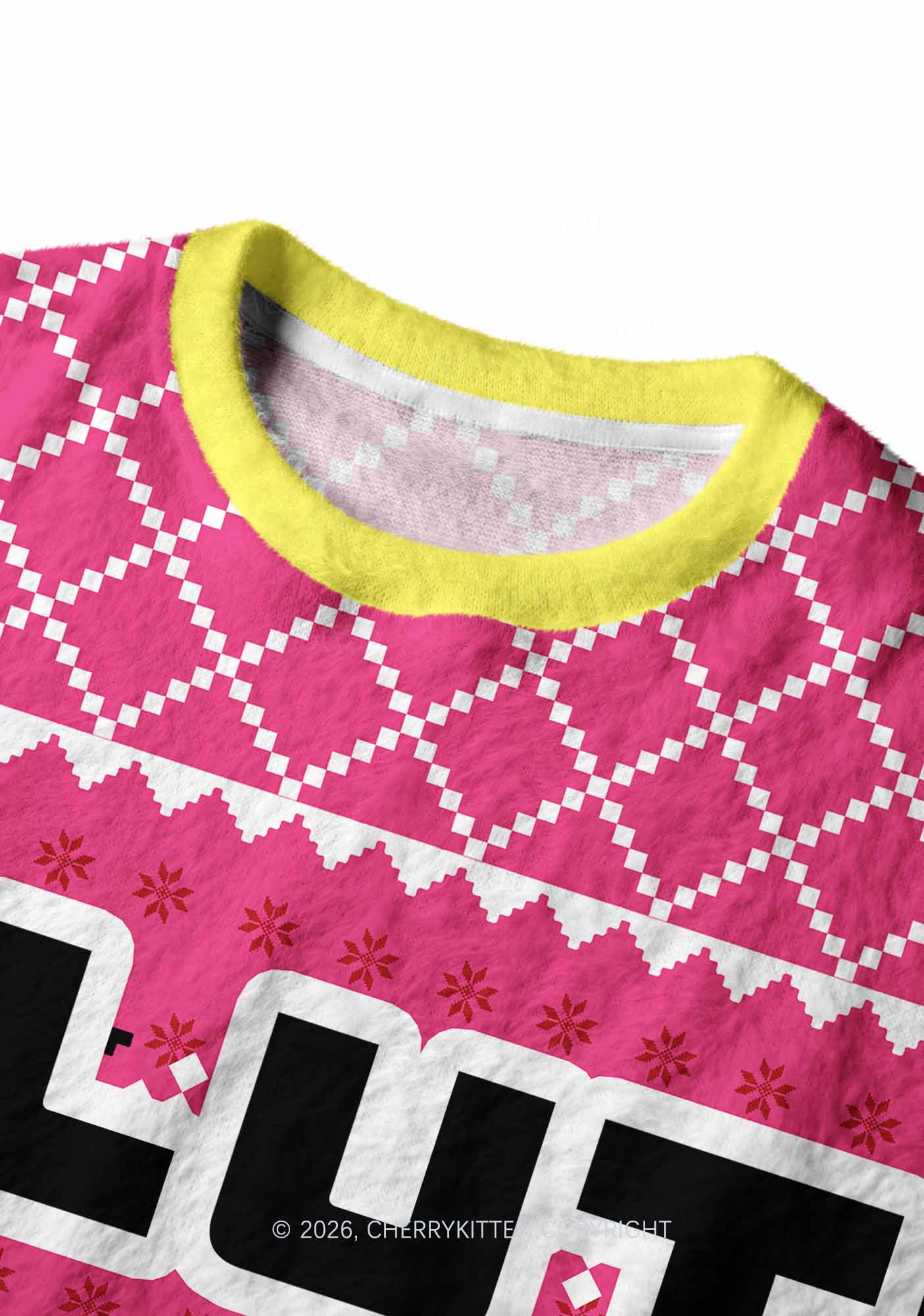 Pink Slxt Y2K Christmas Knit Sweatshirt Cherrykitten