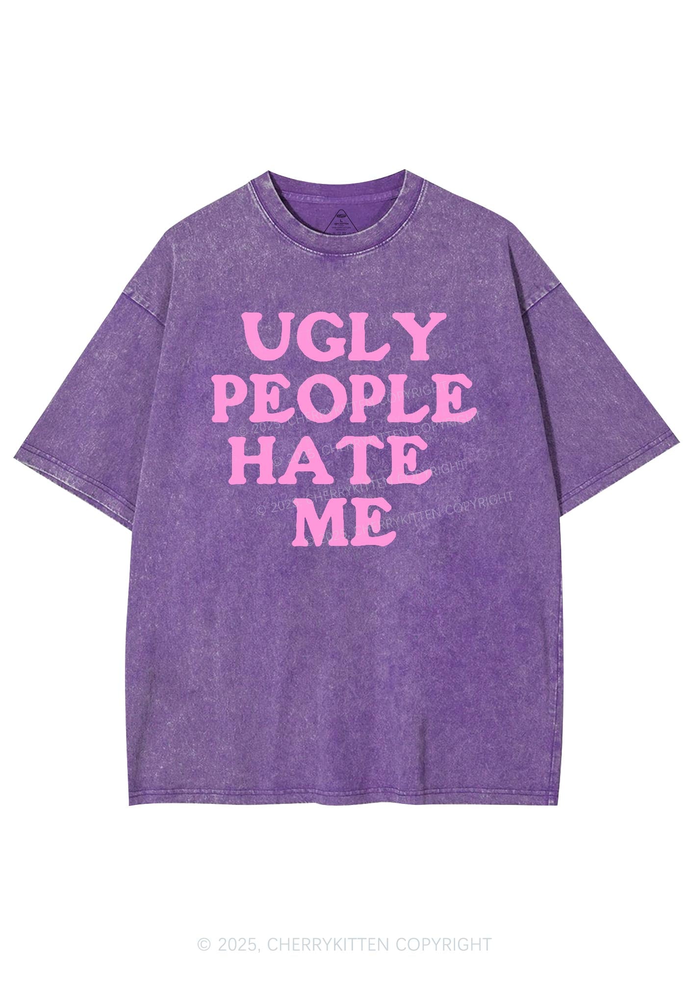 Ugly People Hate Me Y2K Shirts Washed Tee Cherrykitten