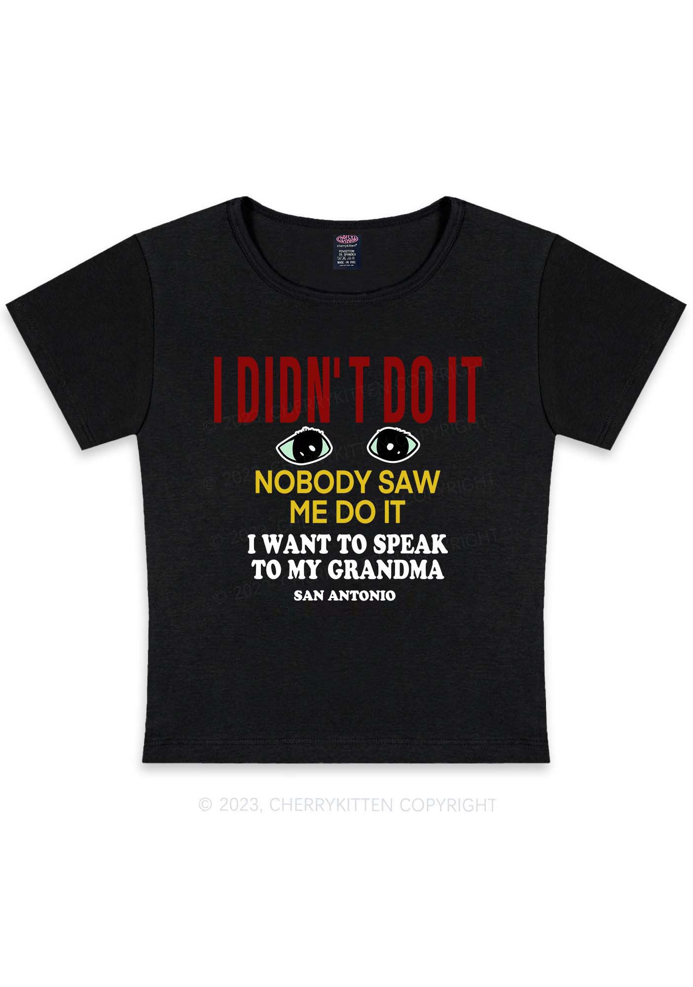 Curvy I Didn't Do It Y2K Baby Tee Cherrykitten