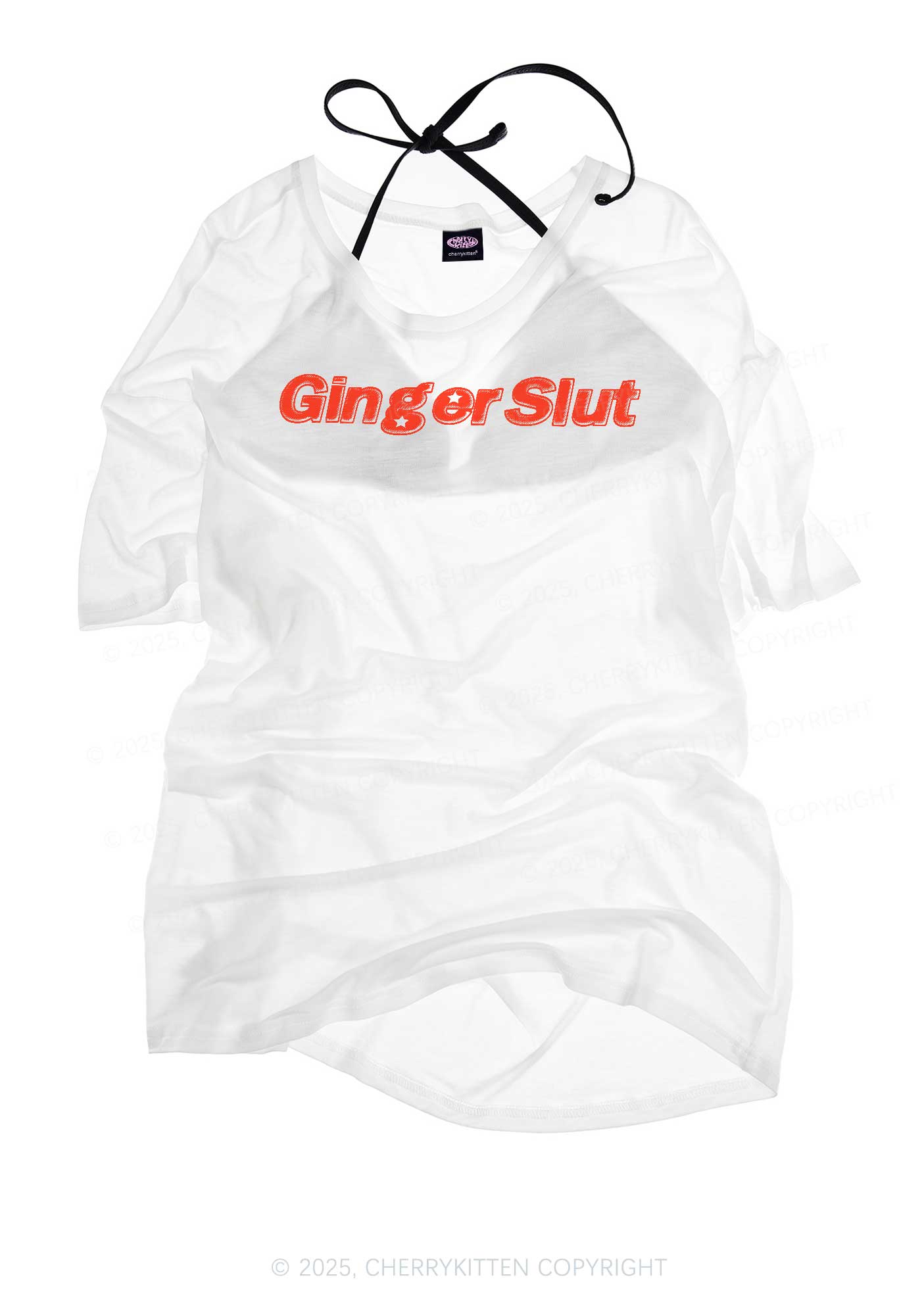 Ginger Slxt Y2K Sheer Boyfriend Tee Cherrykitten