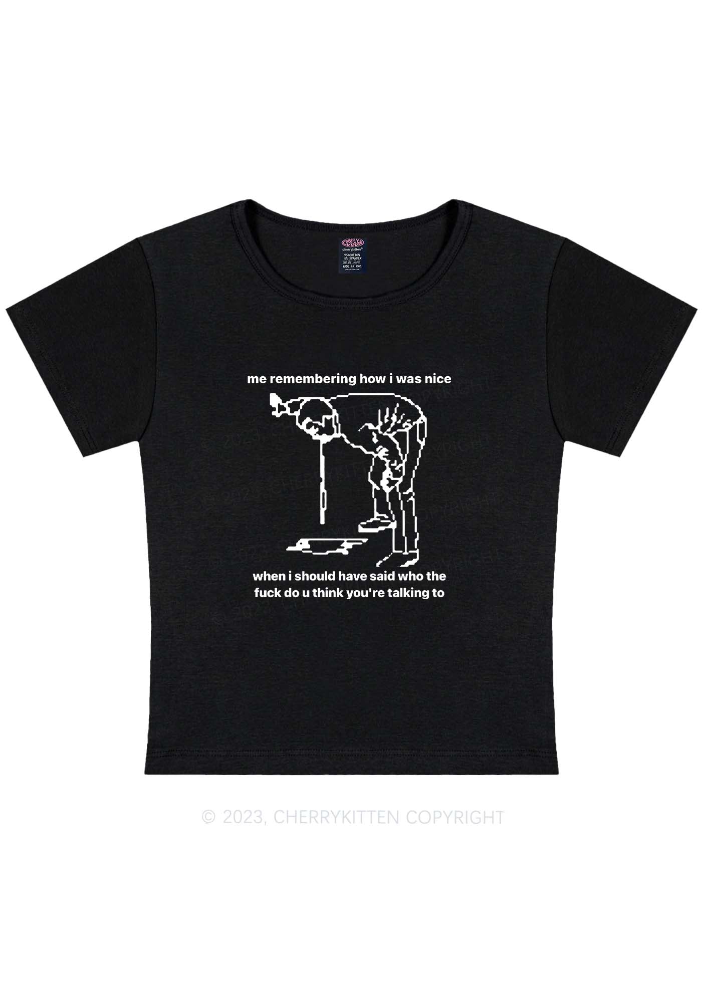 Curvy How I Was Nice Y2K Baby Tee Cherrykitten