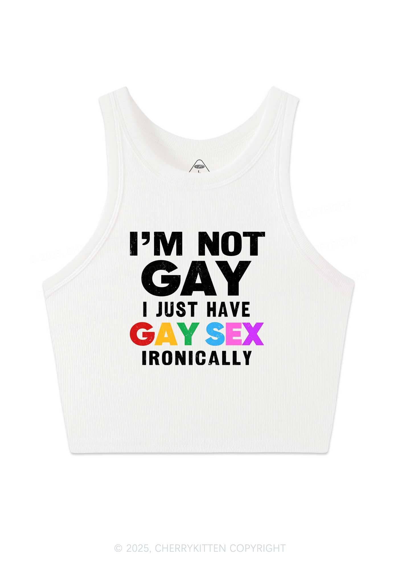 Gay Sx Ironically Pride Y2K Crop Tank Top Cherrykitten