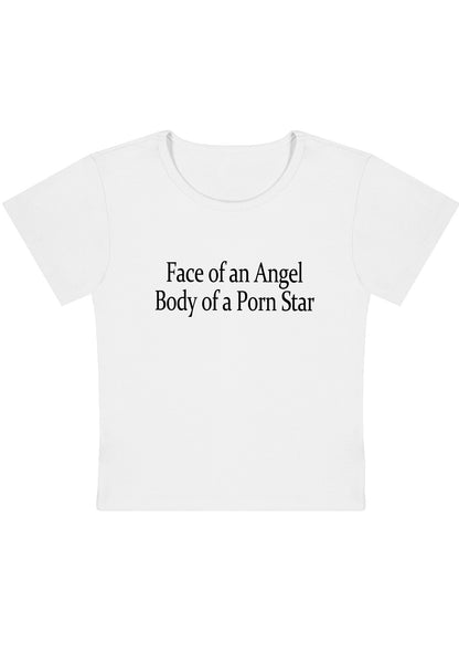 Curvy Face Of An Angel Body Of A Pxrn Star Baby Tee
