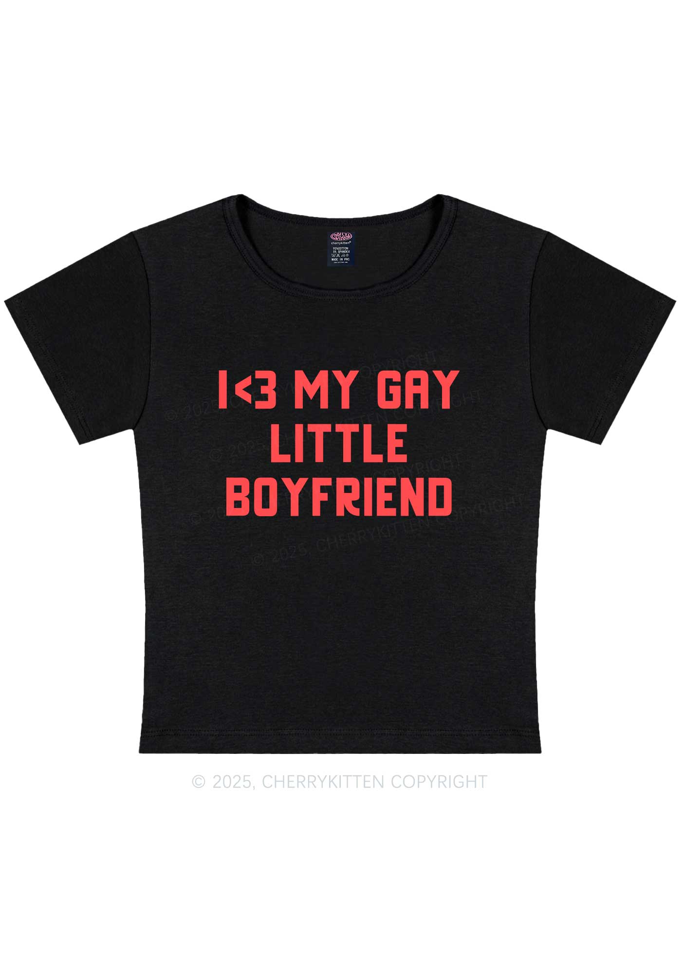 Love My Gay BF Pride Y2K Baby Tee Cherrykitten