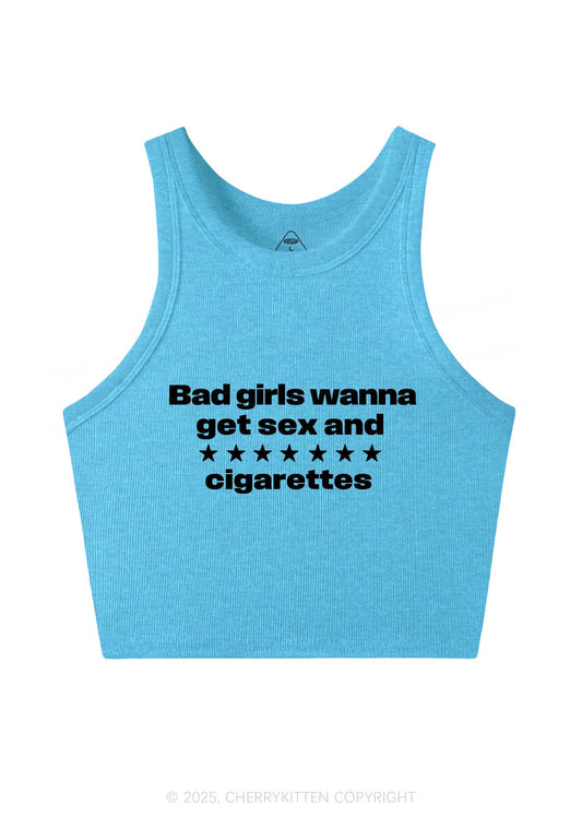Bad Girls Wanna Cigarettes Y2K Crop Tank Top Cherrykitten
