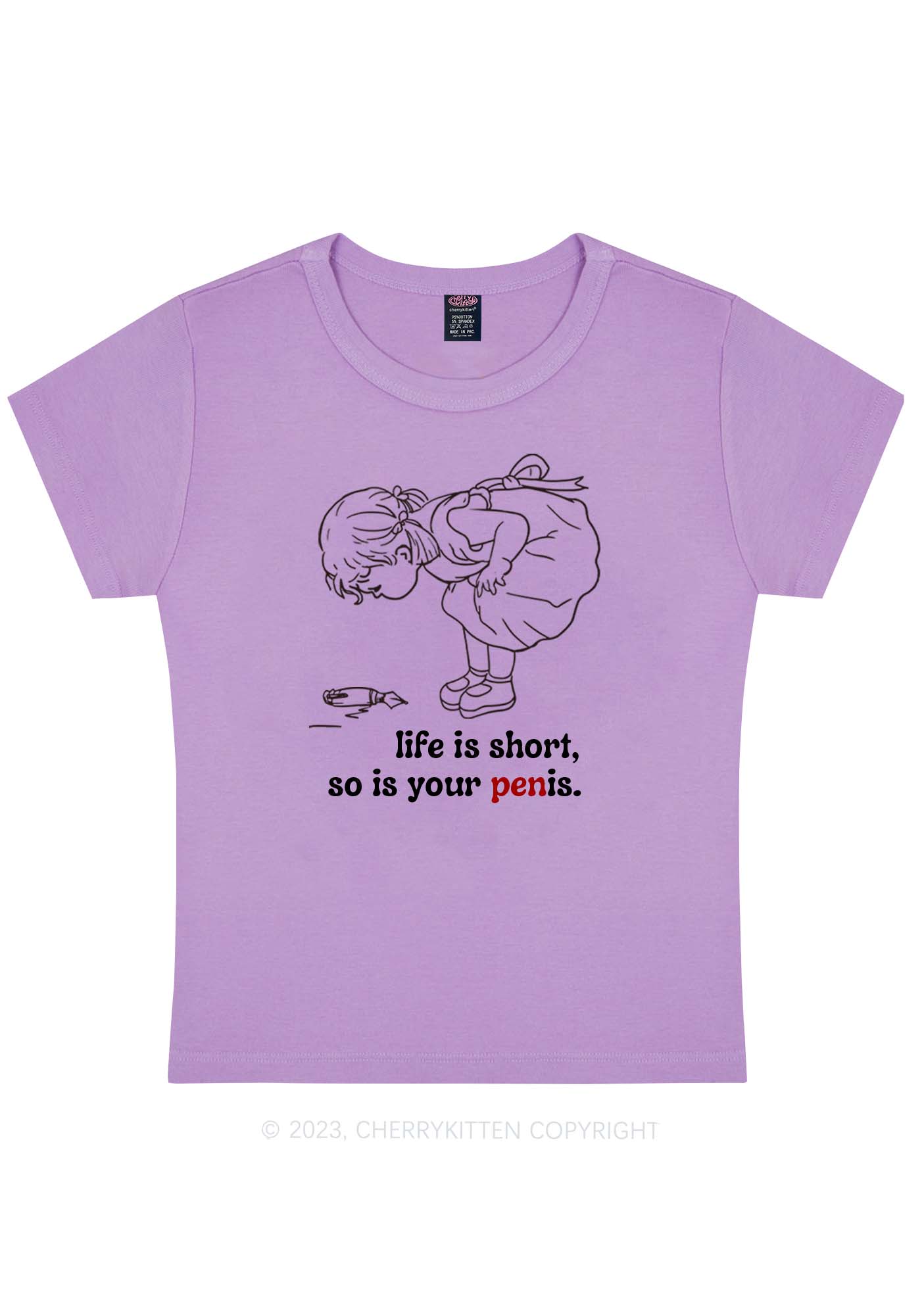Curvy Life Is Short Y2K Baby Tee Cherrykitten