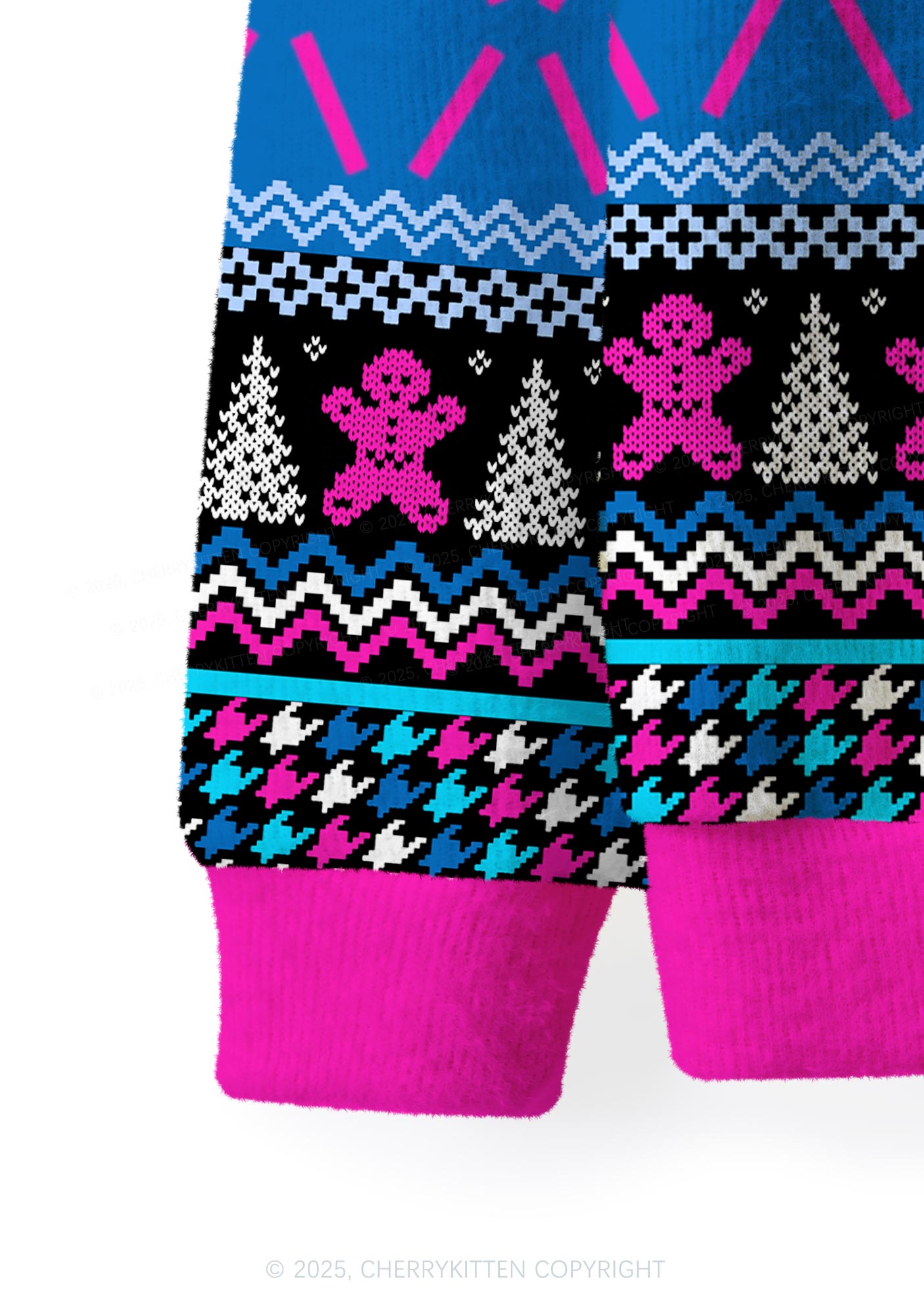 I Just Look Straight Y2K Christmas Cardigan Knit Sweatshirt Cherrykitten