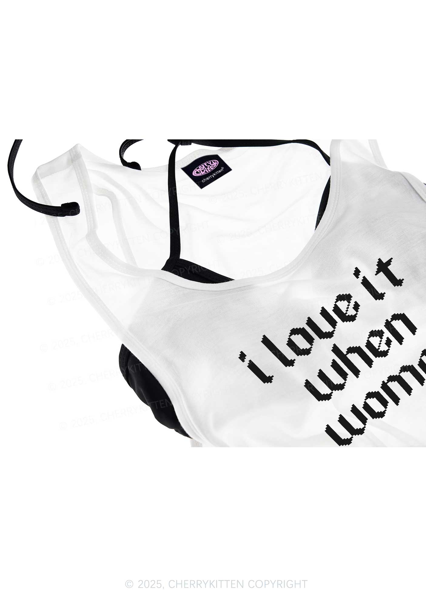 I Love It When Women Pride Y2K Sheer Boyfriend Tank Cherrykitten