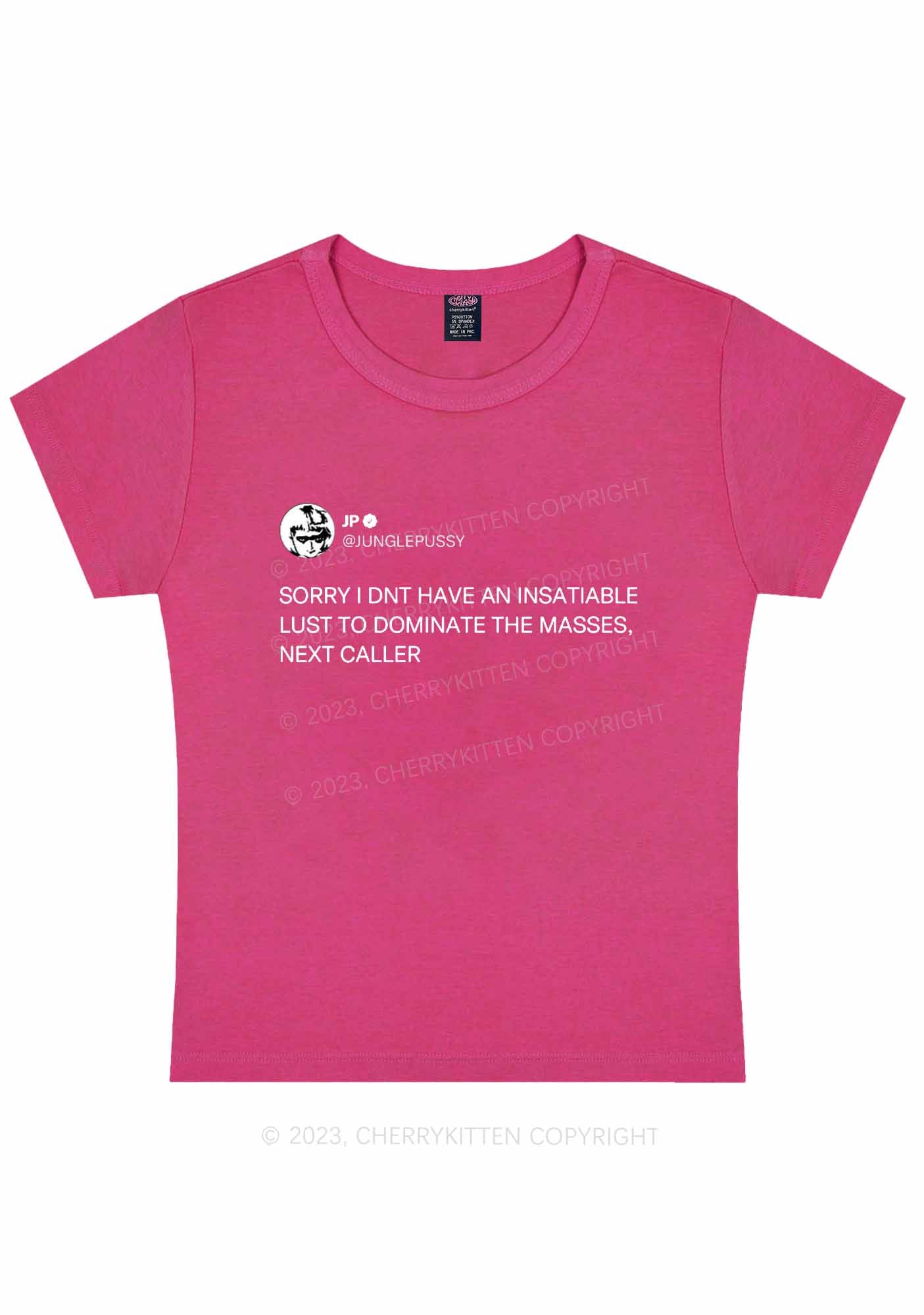 Curvy Dominate The Masses Y2K Baby Tee Cherrykitten