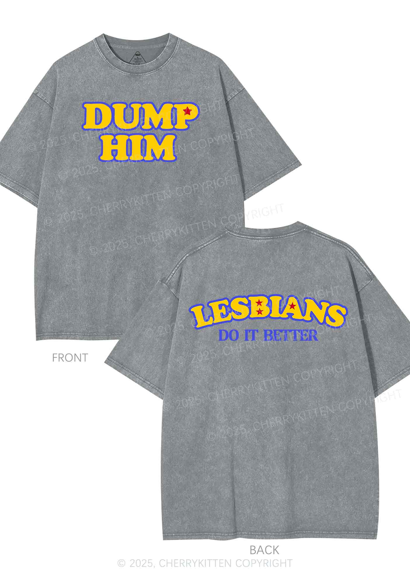 Lesbians Do It Better Two Sides Y2K Shirts Washed Tee Cherrykitten