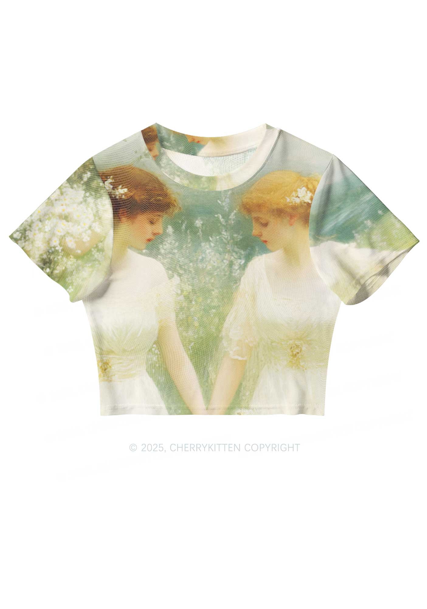 Lesbian Fairy Pride Y2K Mesh Crop Top Cherrykitten