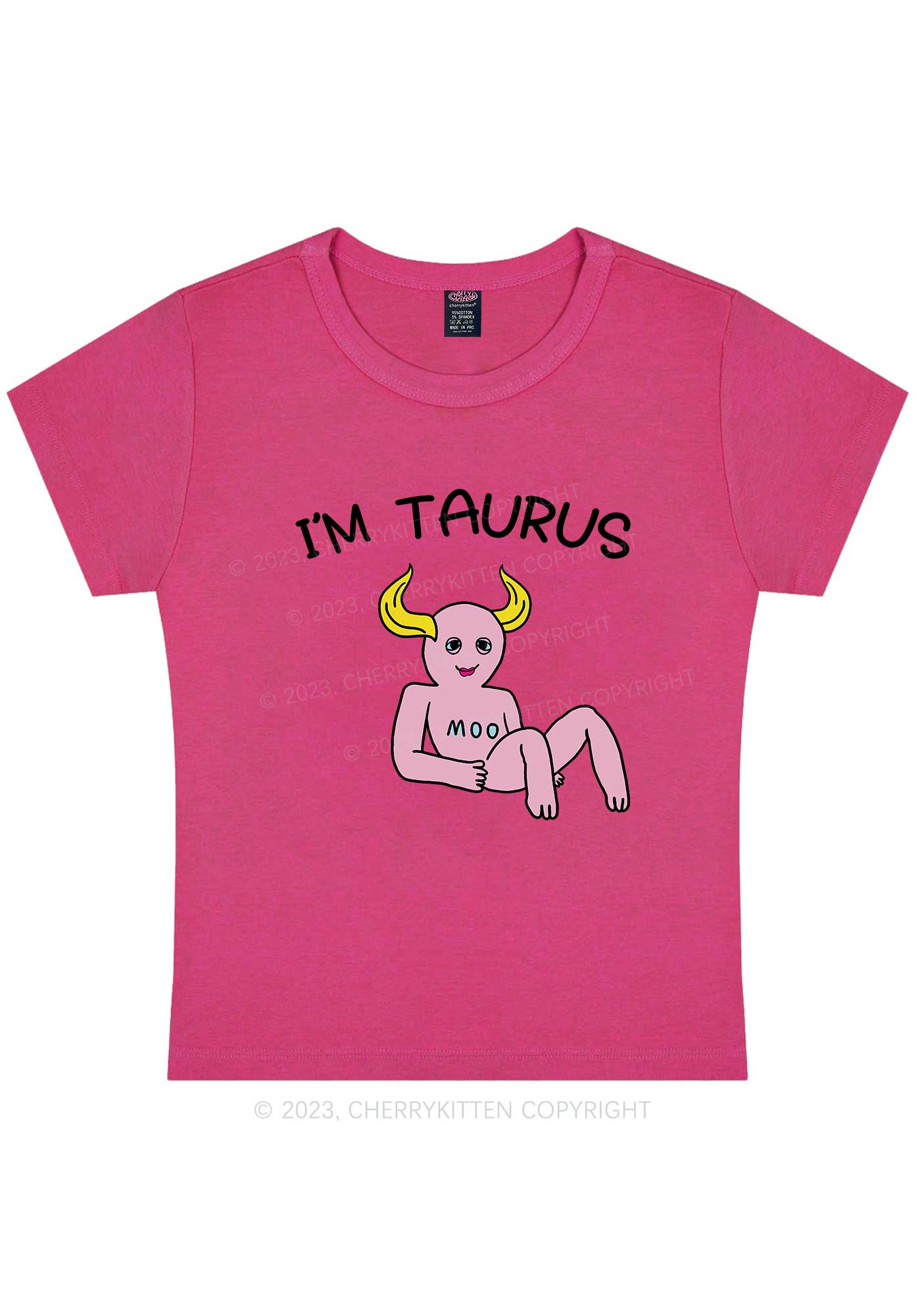 I'm Taurus Y2K Baby Tee Cherrykitten