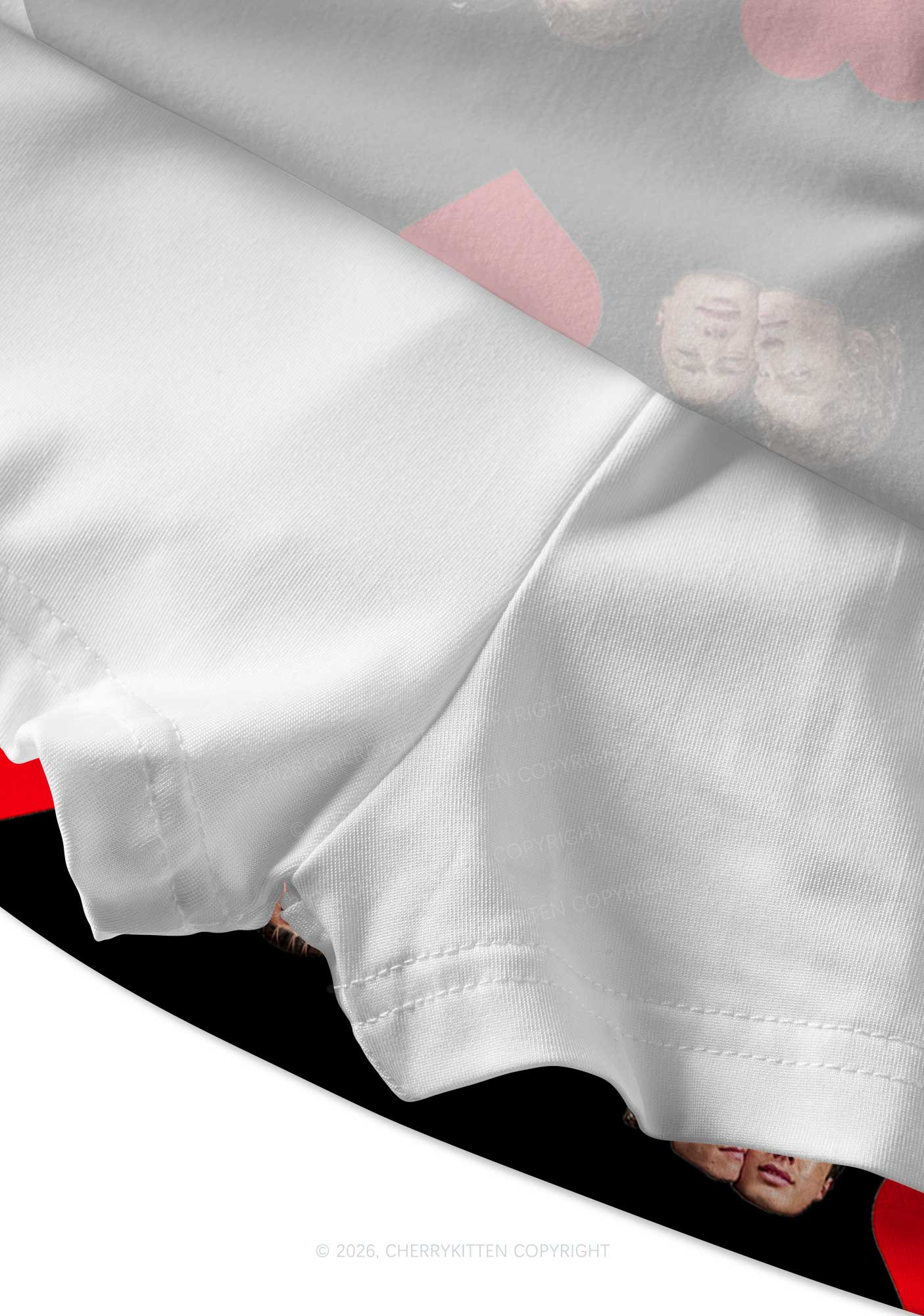 Black Red Heart Gay Couple HR Y2K Print Mini Skirt Cherrykitten