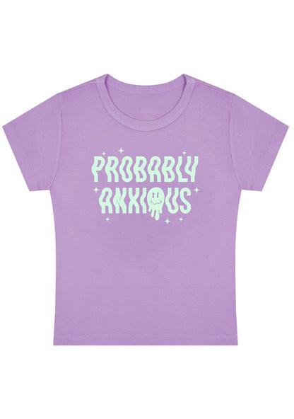 Probably Anxious Grimace Y2K Baby Tee
