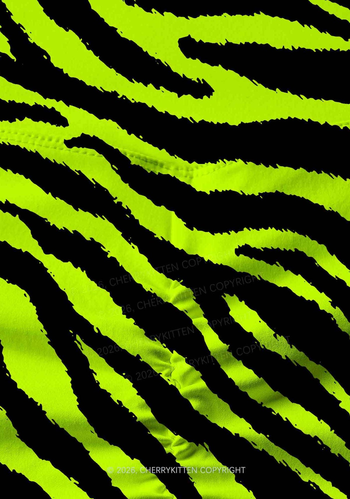 Green Zebra Y2K Print Yoga Shorts Cherrykitten