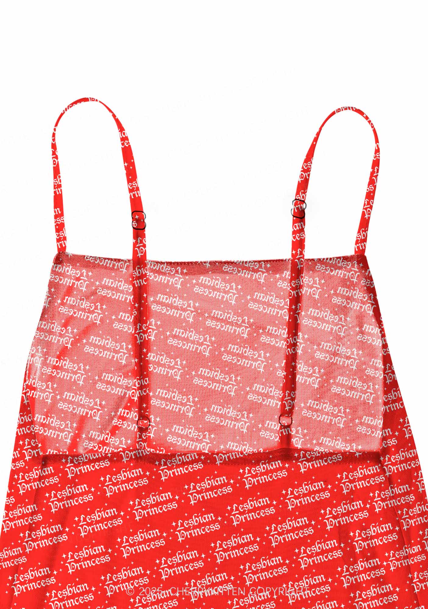 Lesbian Princess Pride Y2K Mesh Slip Dress Cherrykitten