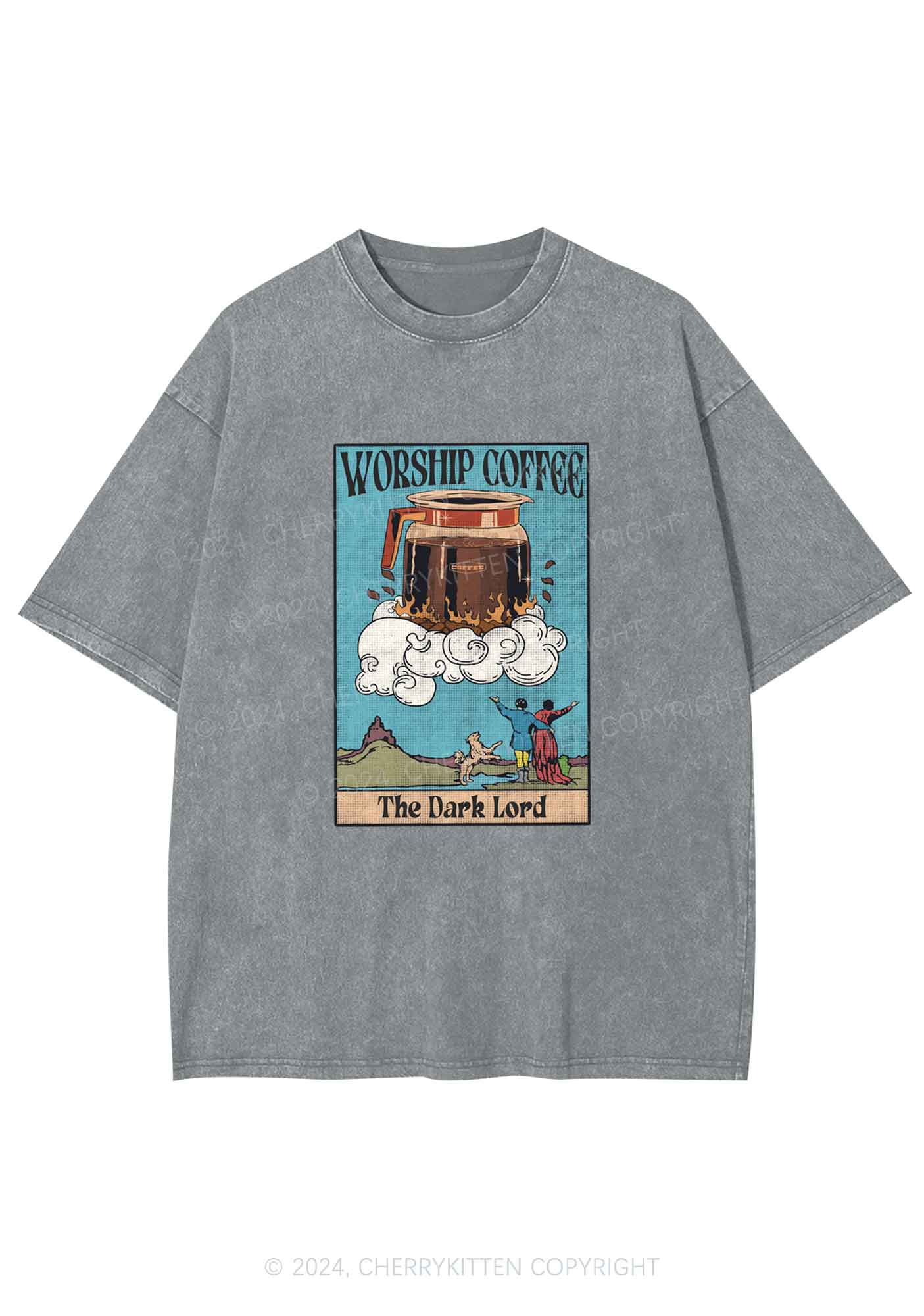 Worship Coffee Y2K Washed Tee Cherrykitten