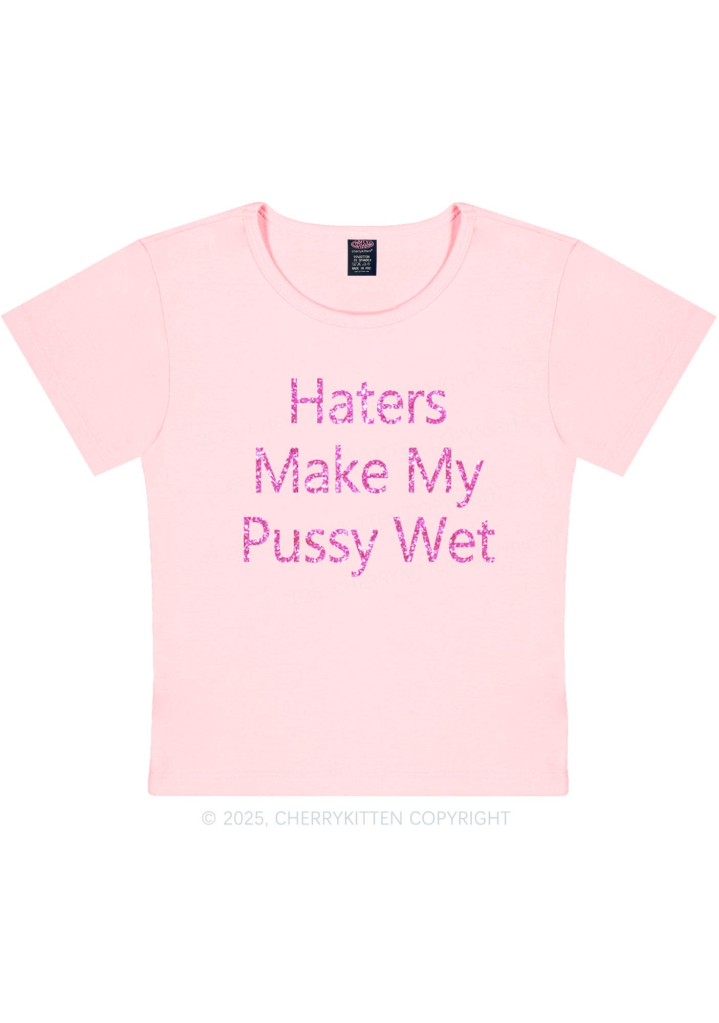 Glitter Haters Make My Puxxy Wet Y2K Baby Tee Cherrykitten