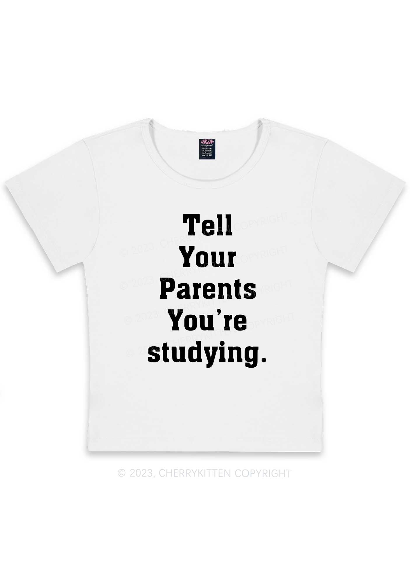 Curvy You’re Studying Y2K Baby Tee Cherrykitten