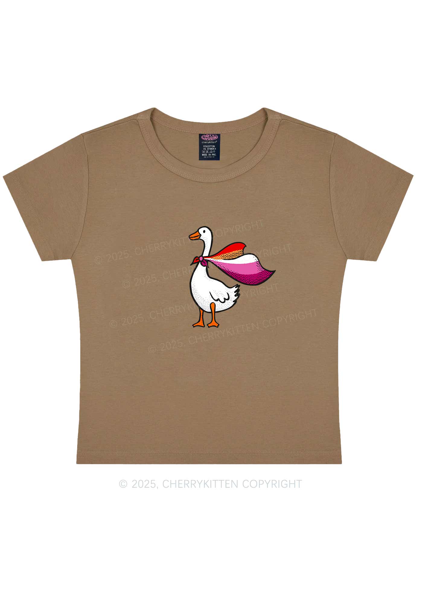 Lesbian Goose Pride Y2K Baby Tee Cherrykitten