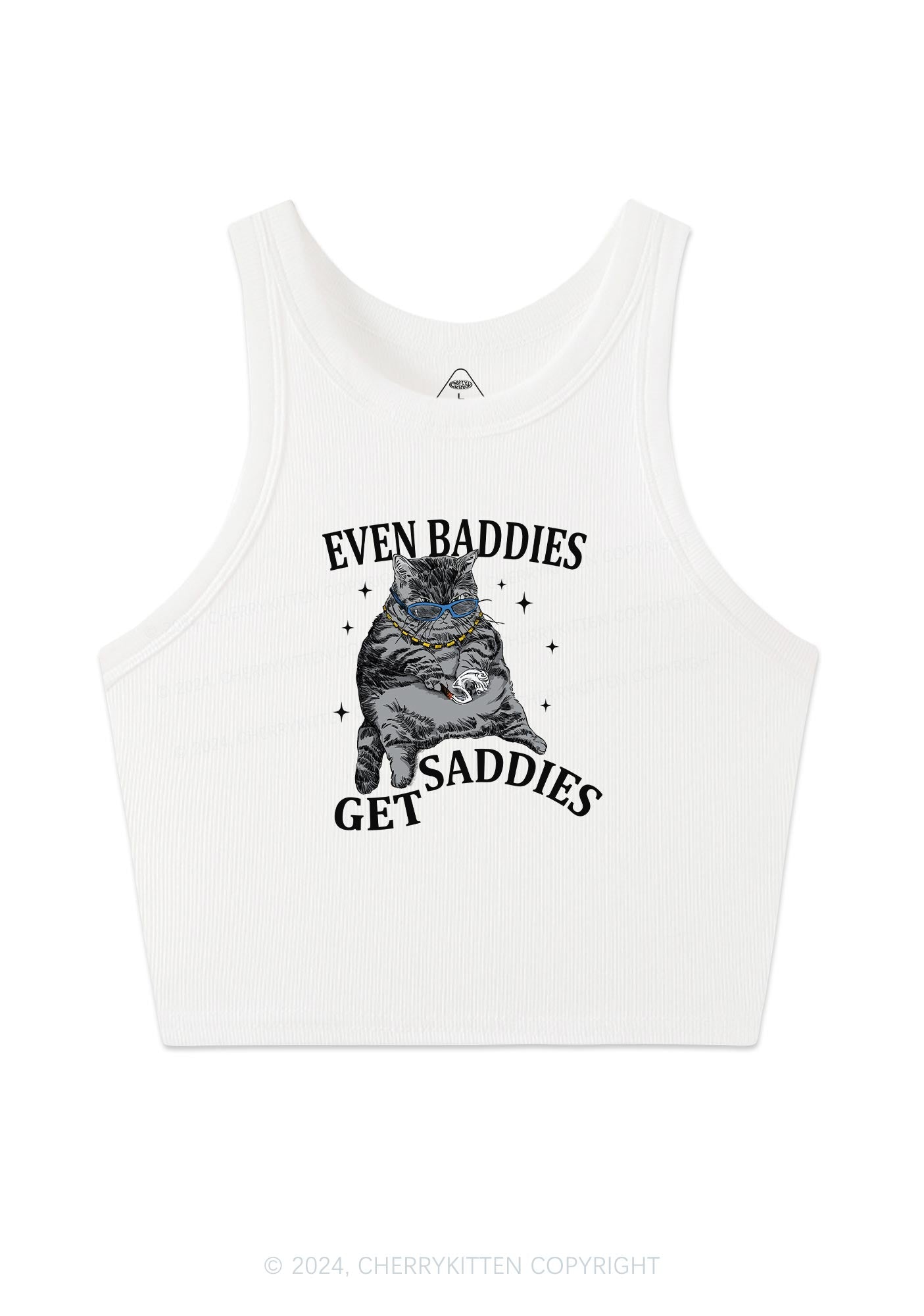 Even Baddies Get Saddies Y2K Crop Tank Top Cherrykitten