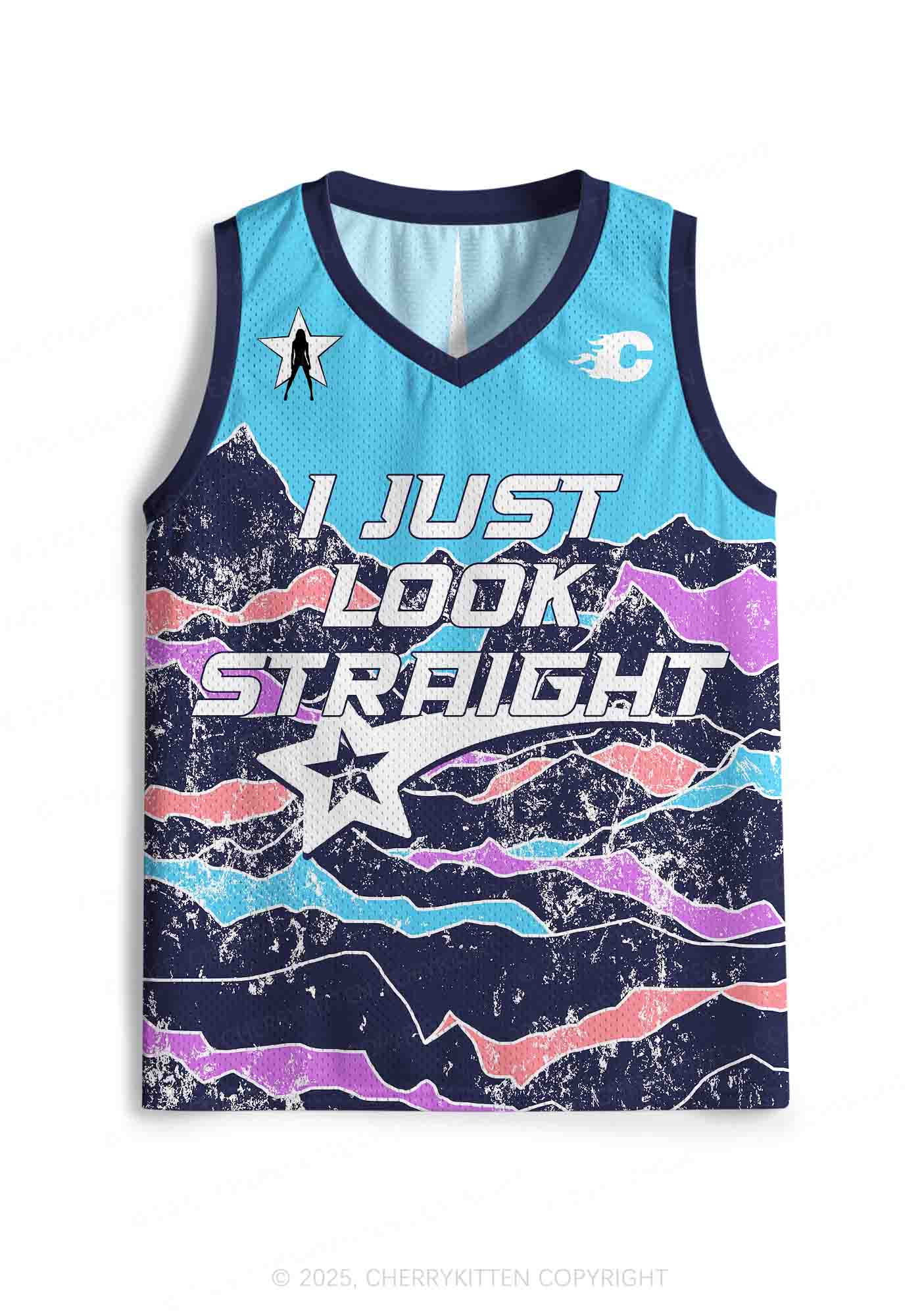 Custom I Just Look Straight Pride Y2K Sport Jersey Tank Cherrykitten
