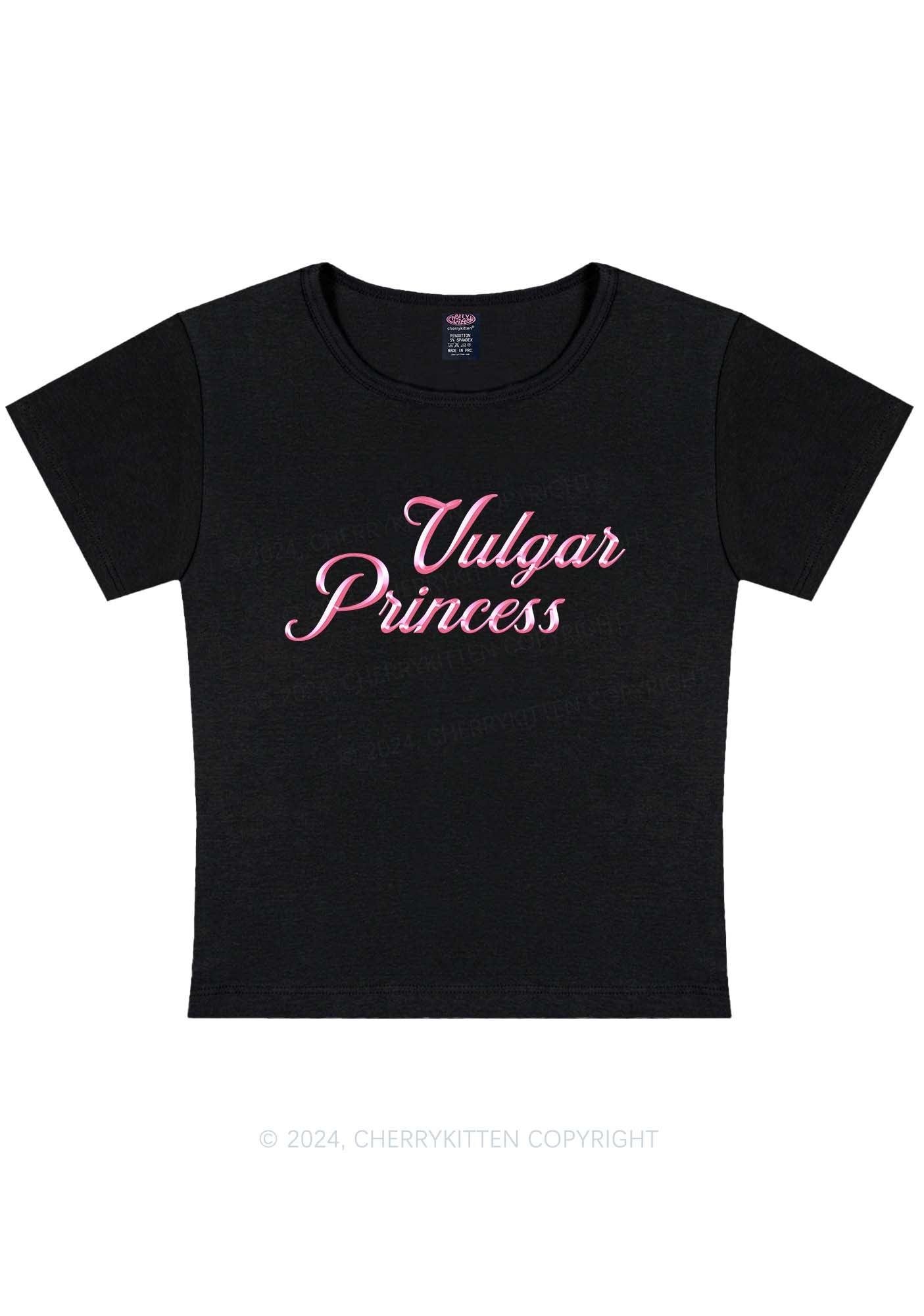 Curvy Vulgar Princess Y2K Baby Tee Cherrykitten