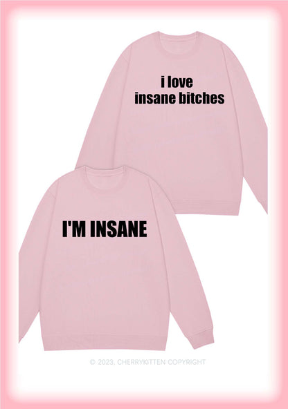 I Love Insane Bxxch Y2K Valentine's Day Sweatshirt Cherrykitten