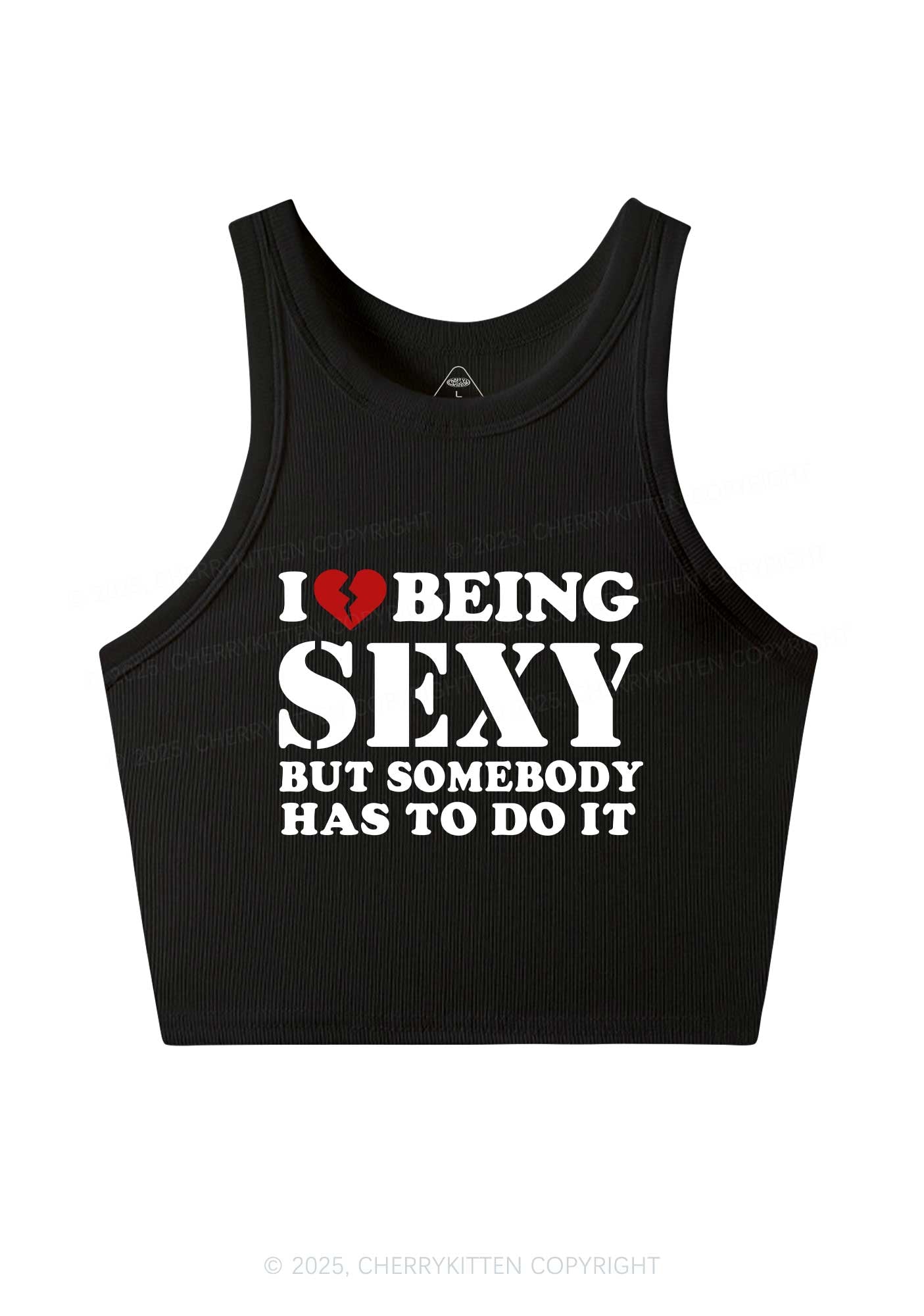 Being Sexy Tough Y2K Crop Tank Top Cherrykitten