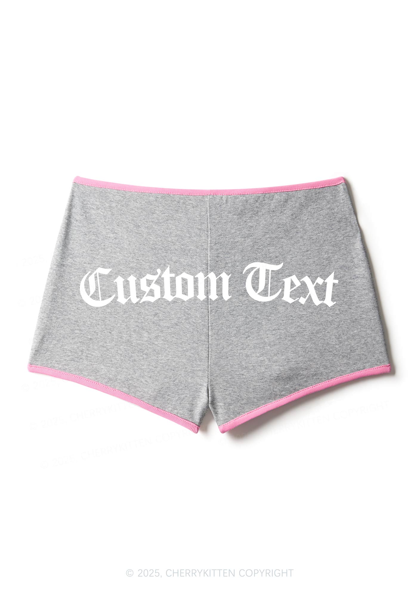Custom Gothic Text Y2K Contrast Mini Shorts Cherrykitten