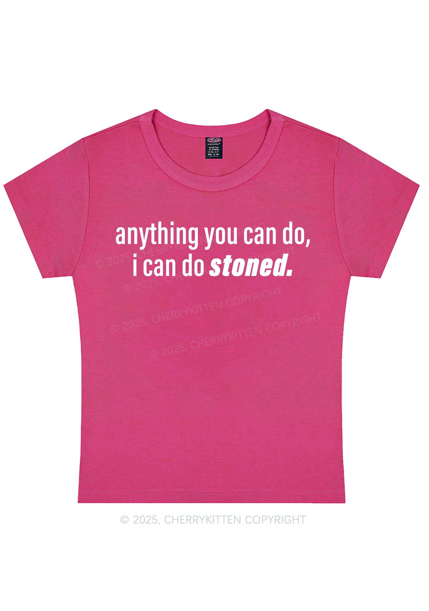 Curvy I Can Do Stoned Y2K Baby Tee Cherrykitten