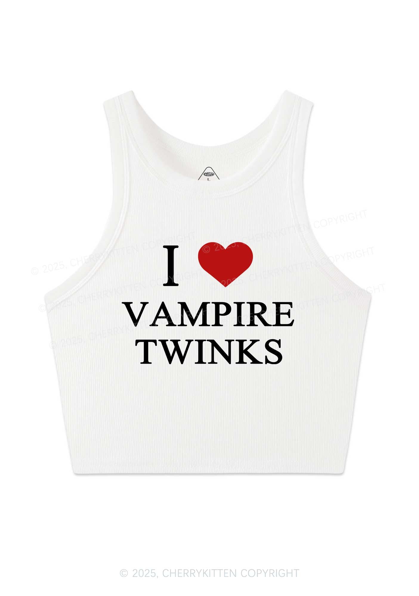 I Love Vampire Twinks Y2K Crop Tank Top Cherrykitten