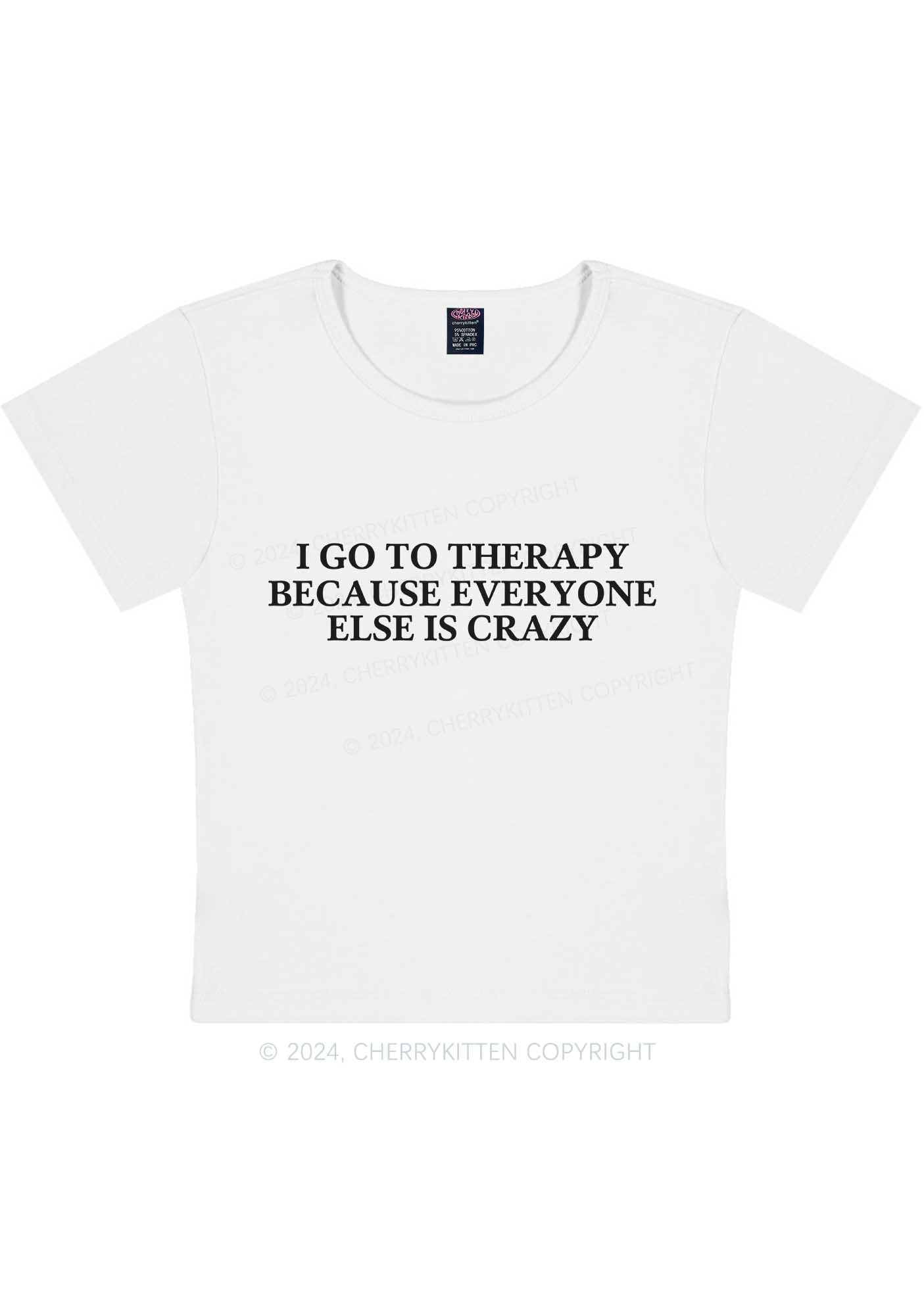 Curvy I Go To Therapy Y2K Baby Tee Cherrykitten