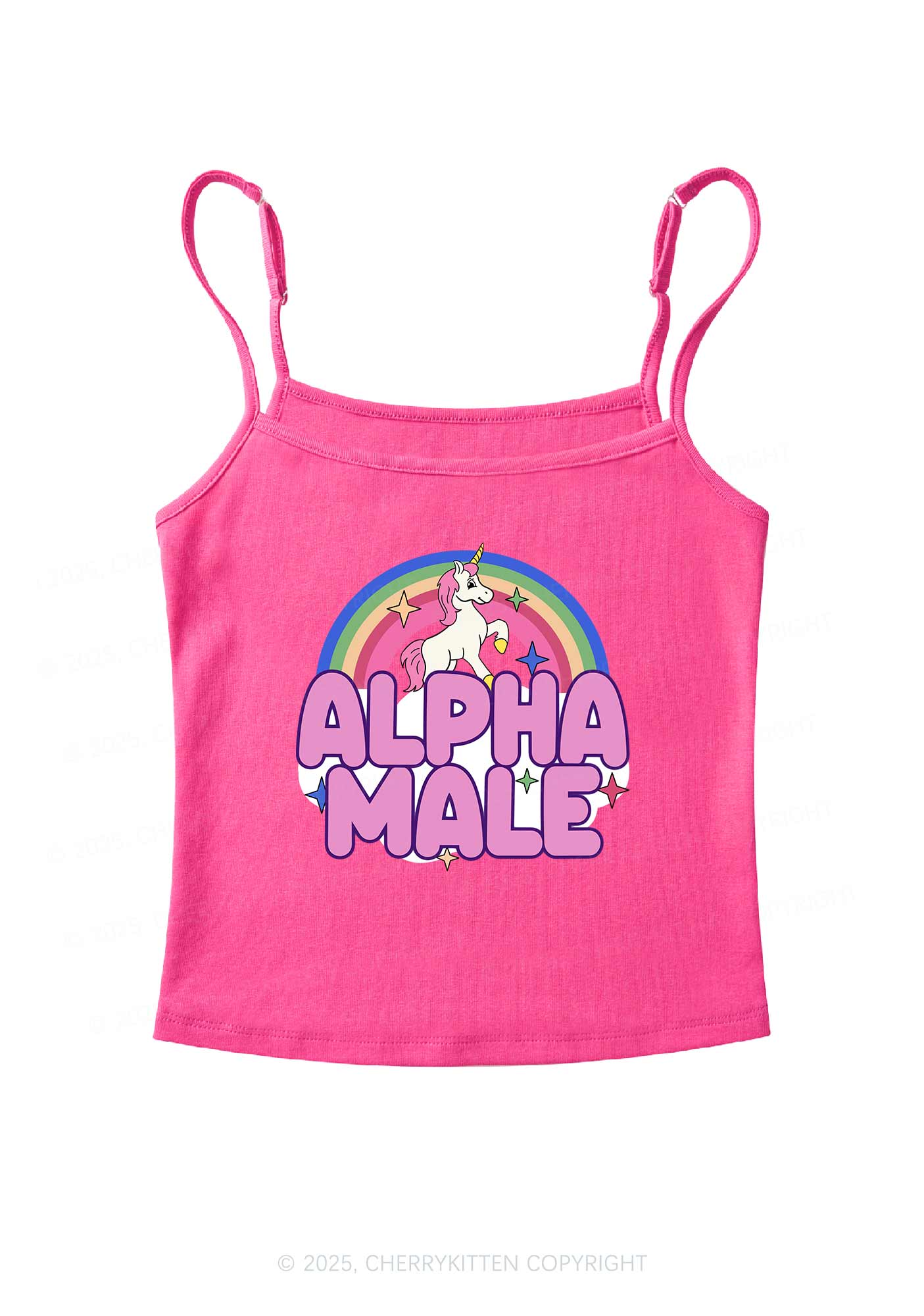 Rainbow Unicorn Alpha Y2K Spaghetti Strap Cami Cherrykitten