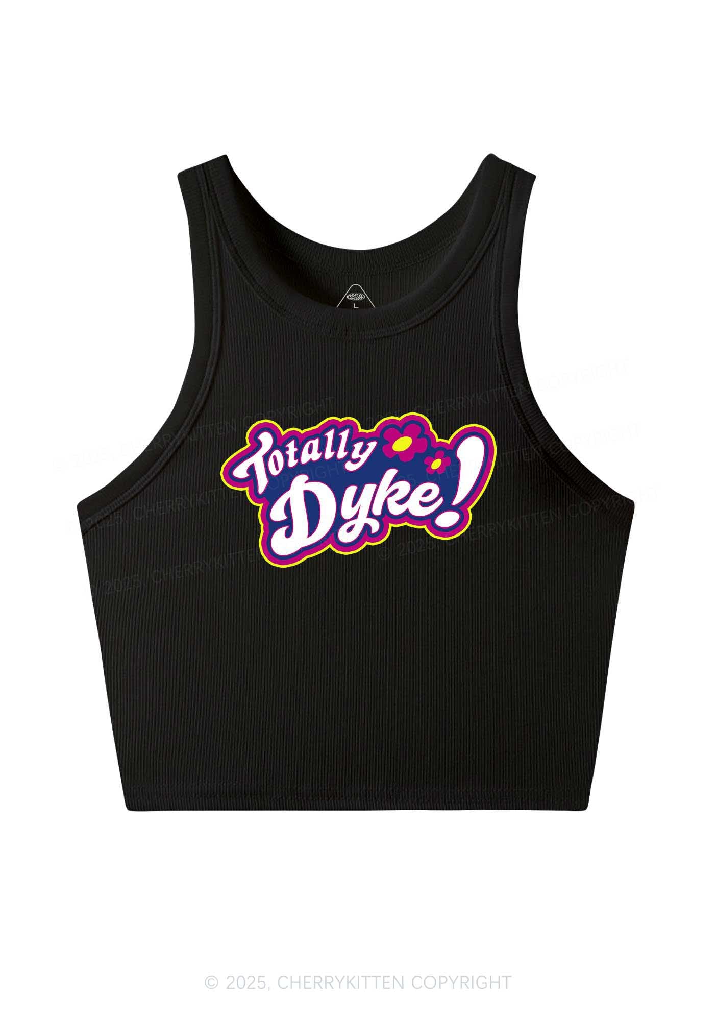 Totally Dyke Pride Y2K Crop Tank Top Cherrykitten
