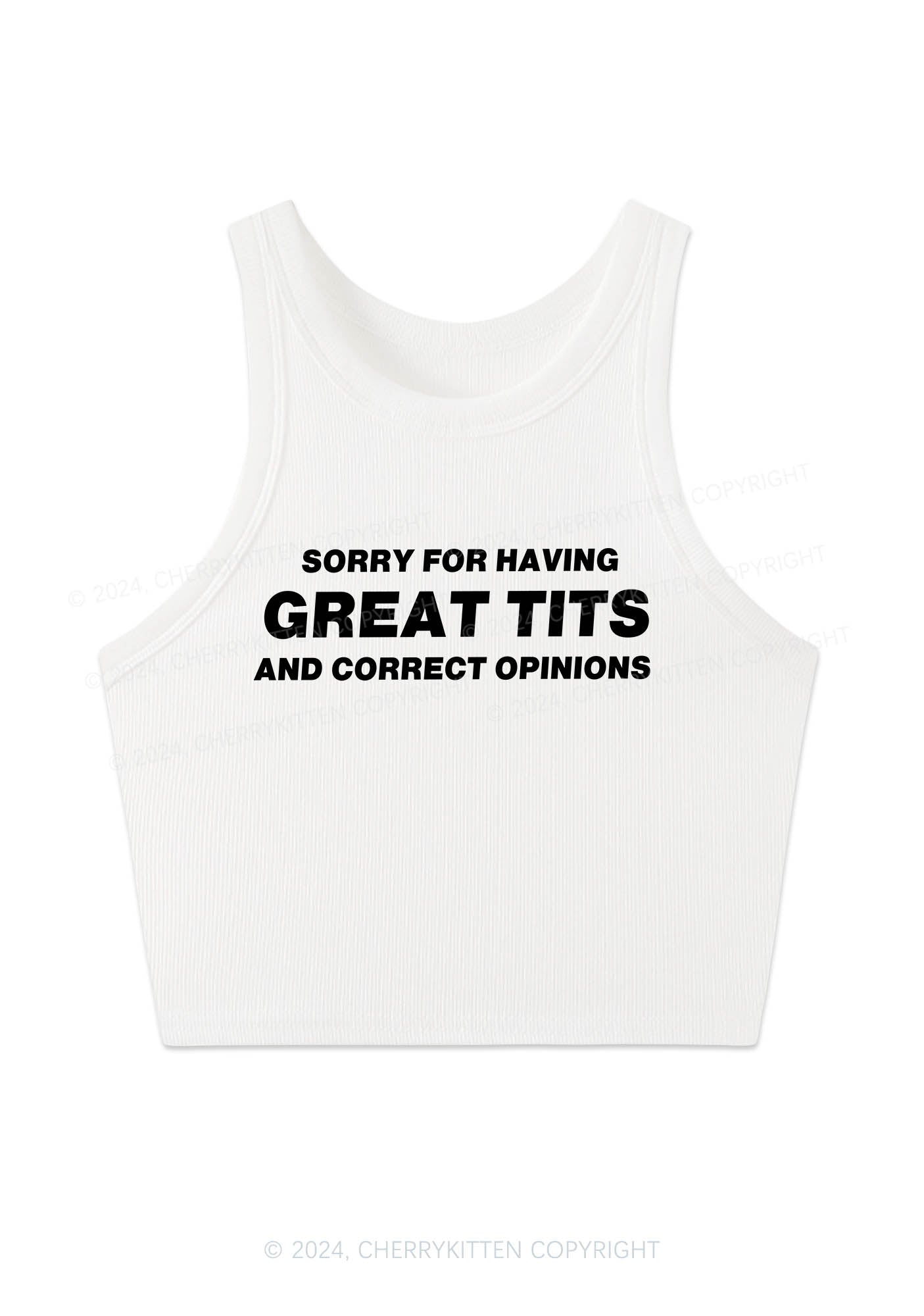 Sorry For Having Correct Opinions Y2K Crop Tank Top Cherrykitten