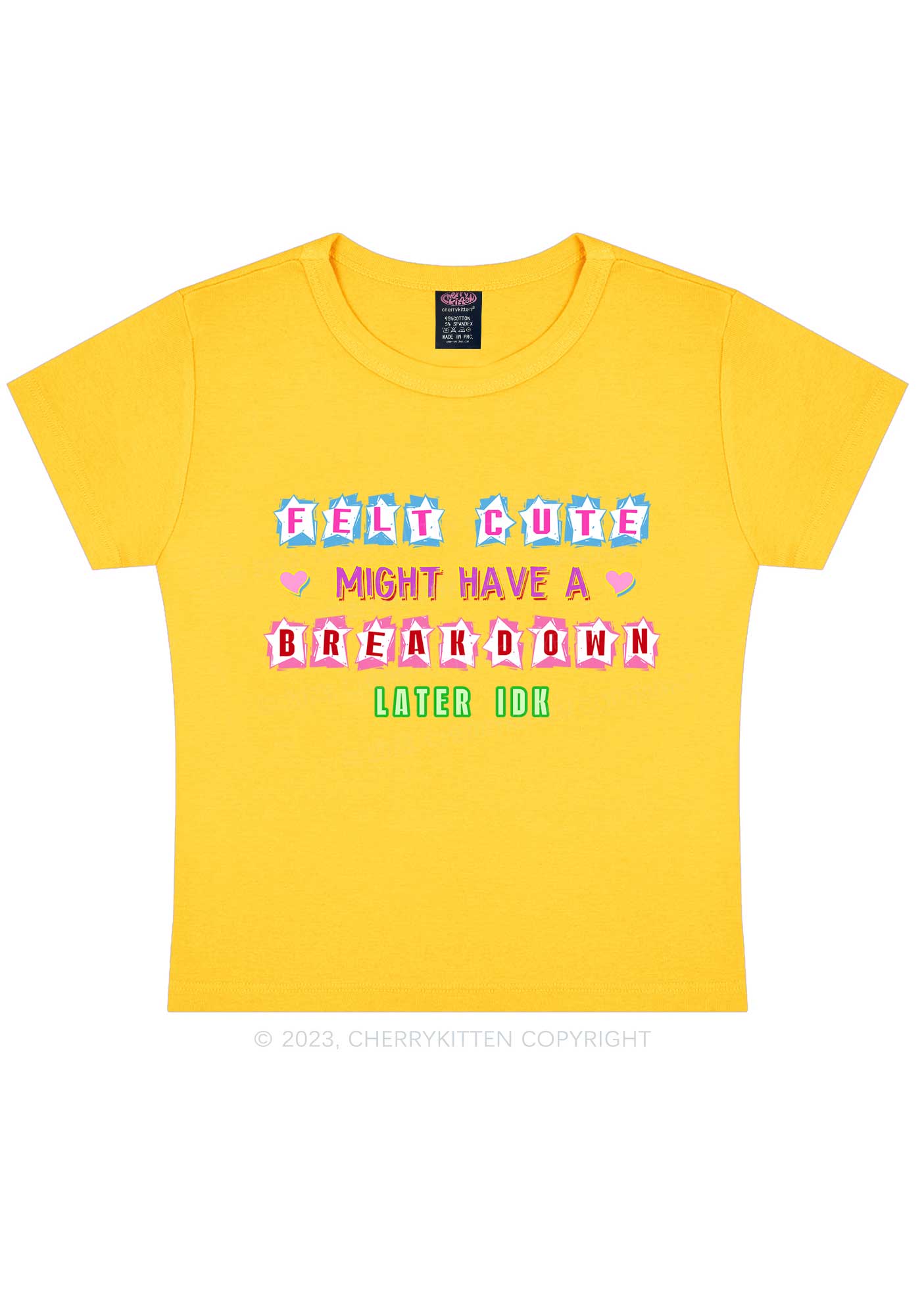 Might Breakdown Y2K Baby Tee Cherrykitten