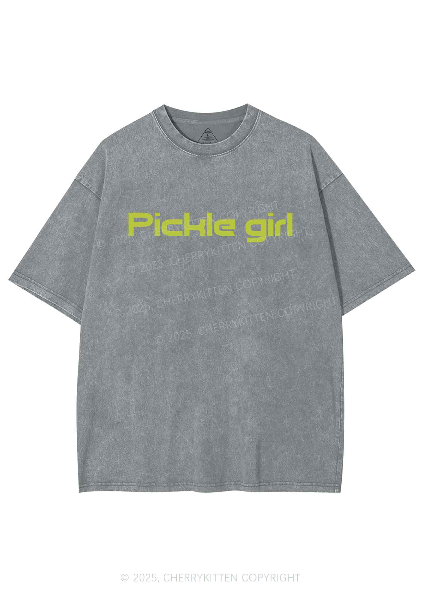 Pickle Girl Y2K Shirts Washed Tee Cherrykitten